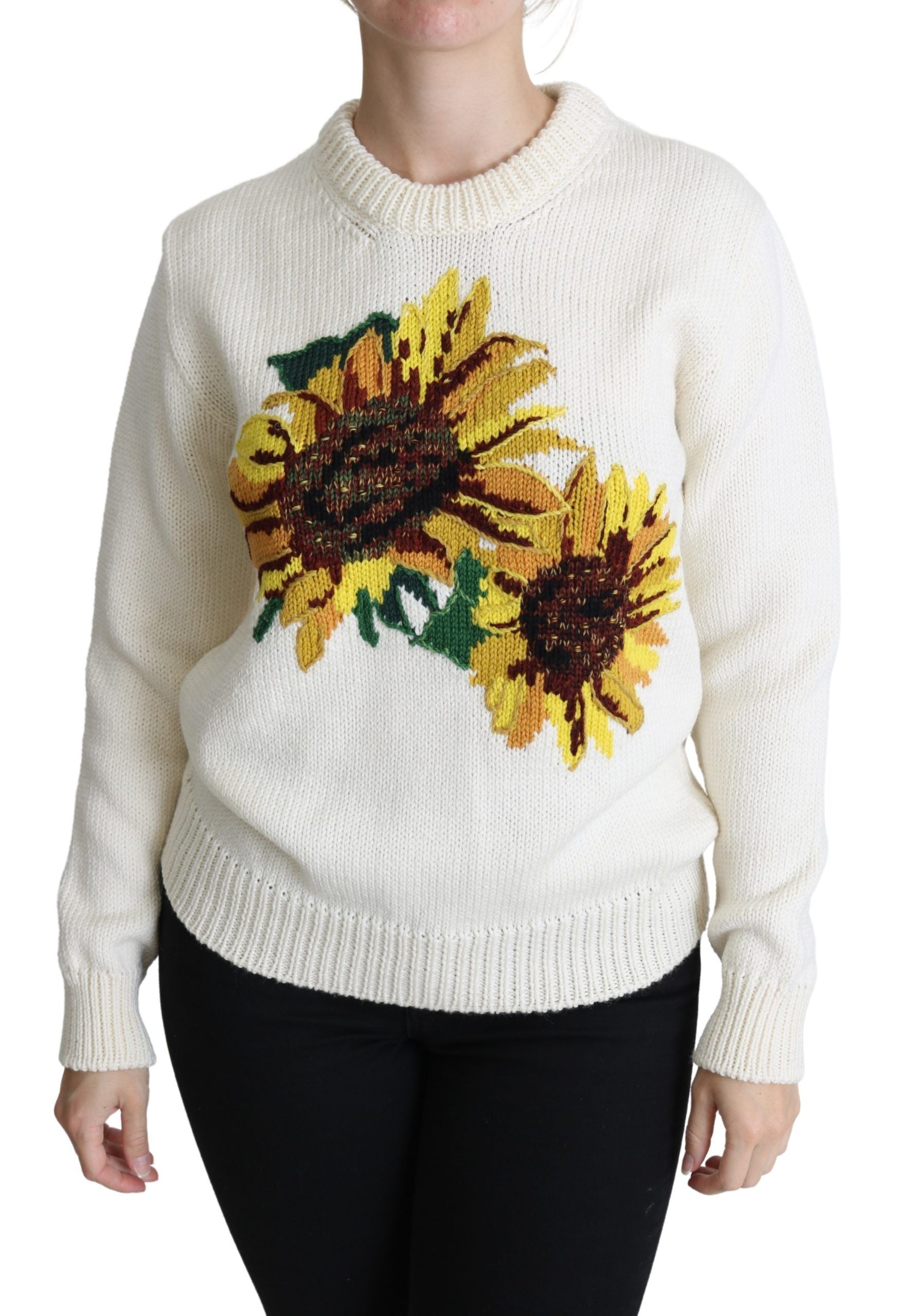 Dolce &amp; Gabbana Pull tournesol tricoté élégant