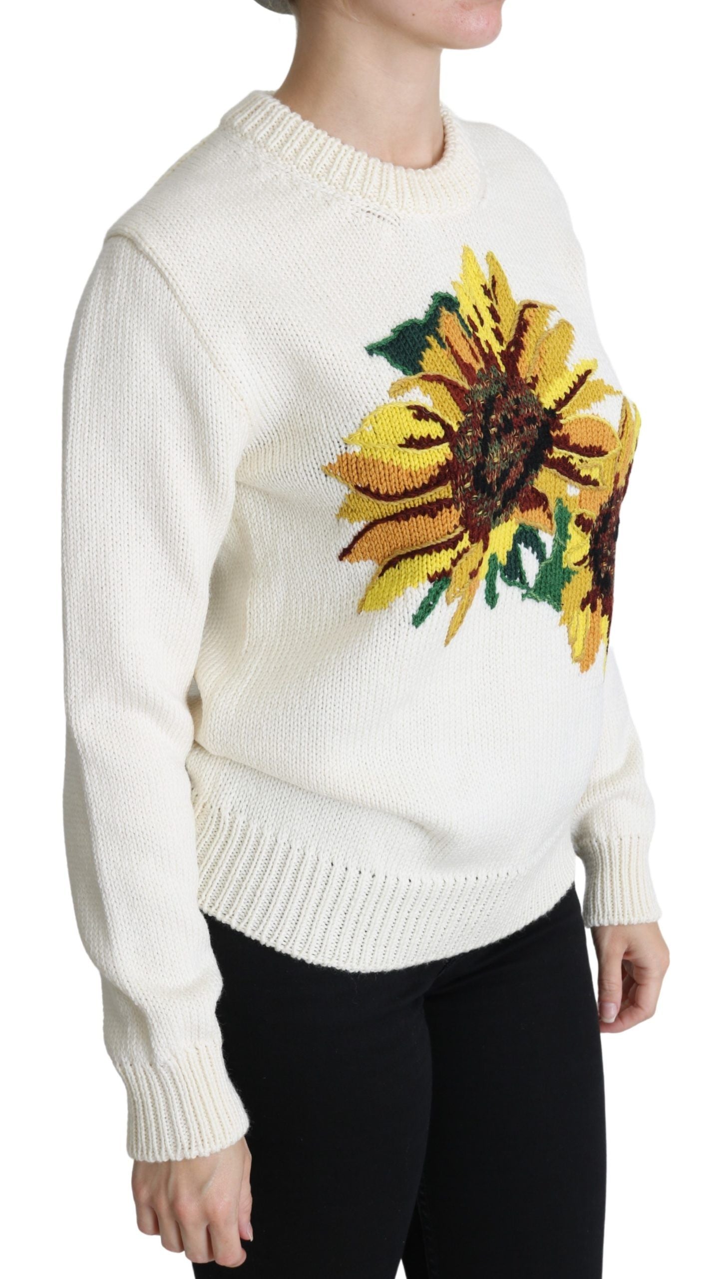 Dolce &amp; Gabbana Pull tournesol tricoté élégant