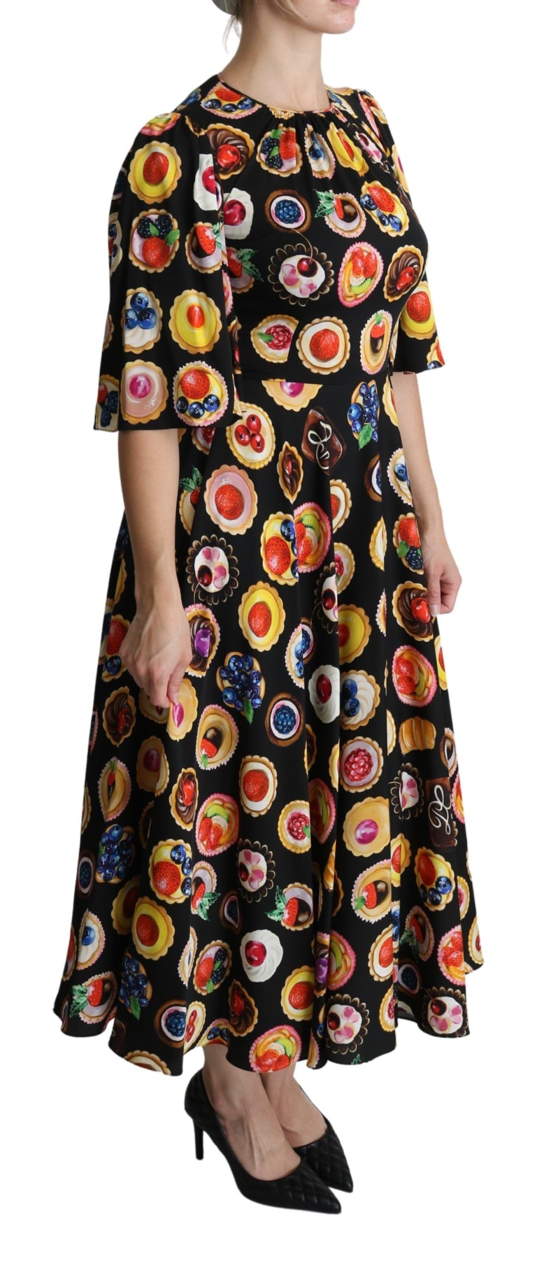 Dolce &amp; Gabbana Chic - Robe longue multicolore à imprimé desserts