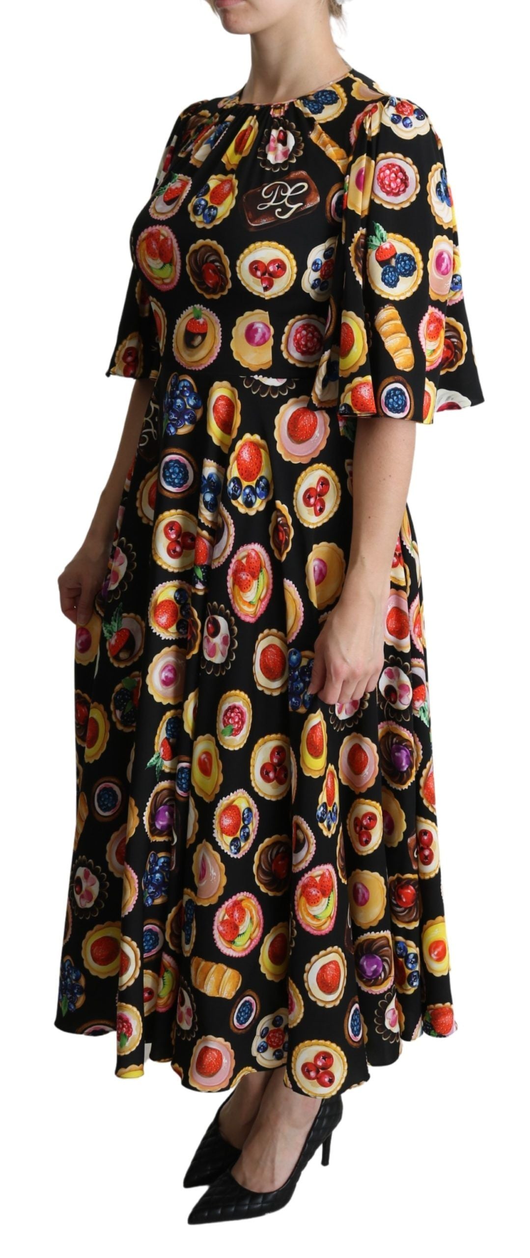 Dolce &amp; Gabbana Chic - Robe longue multicolore à imprimé desserts