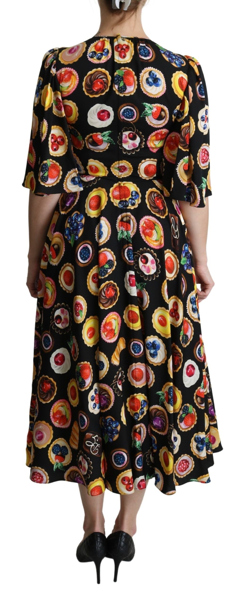 Dolce &amp; Gabbana Chic - Robe longue multicolore à imprimé desserts