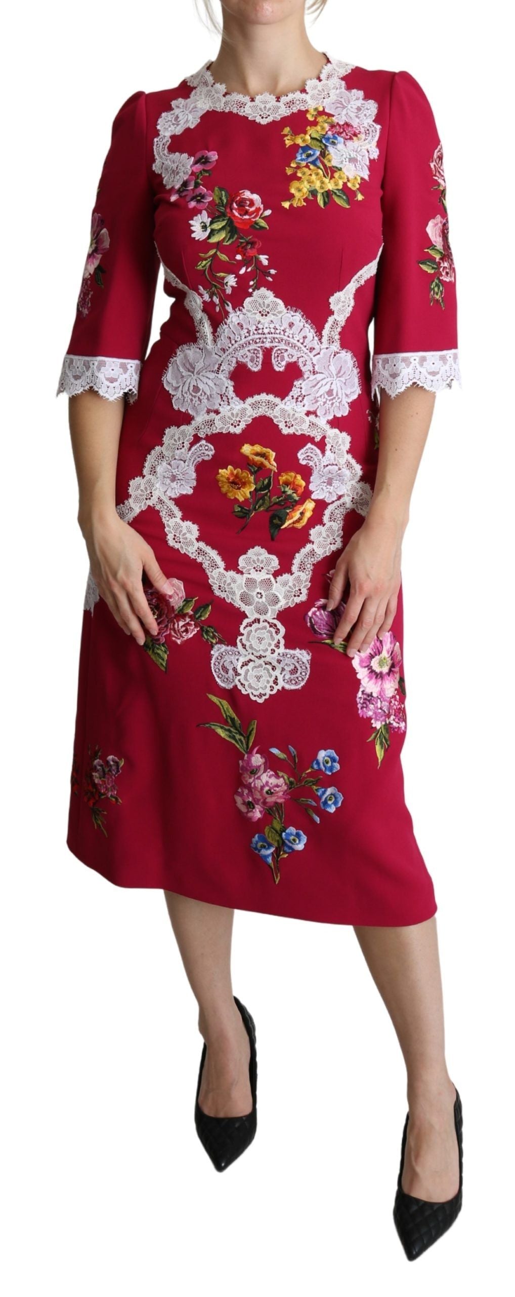 Dolce &amp; Gabbana Robe fourreau mi-longue brodée de fleurs