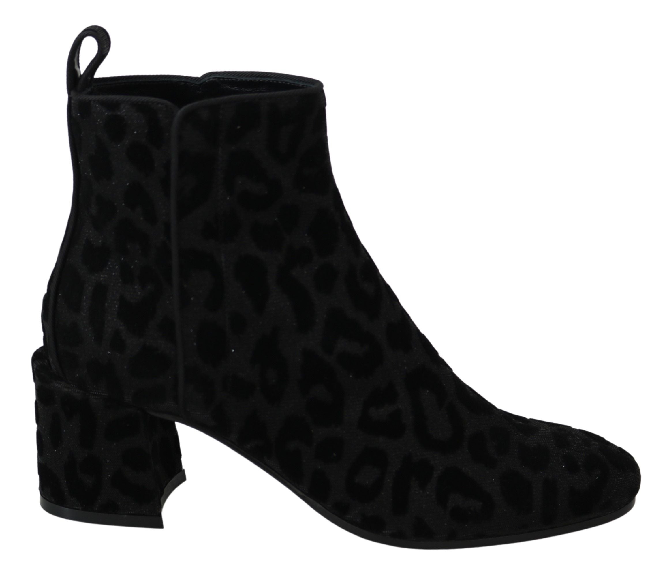 Dolce &amp; Gabbana élégantes bottes courtes noires à imprimé léopard