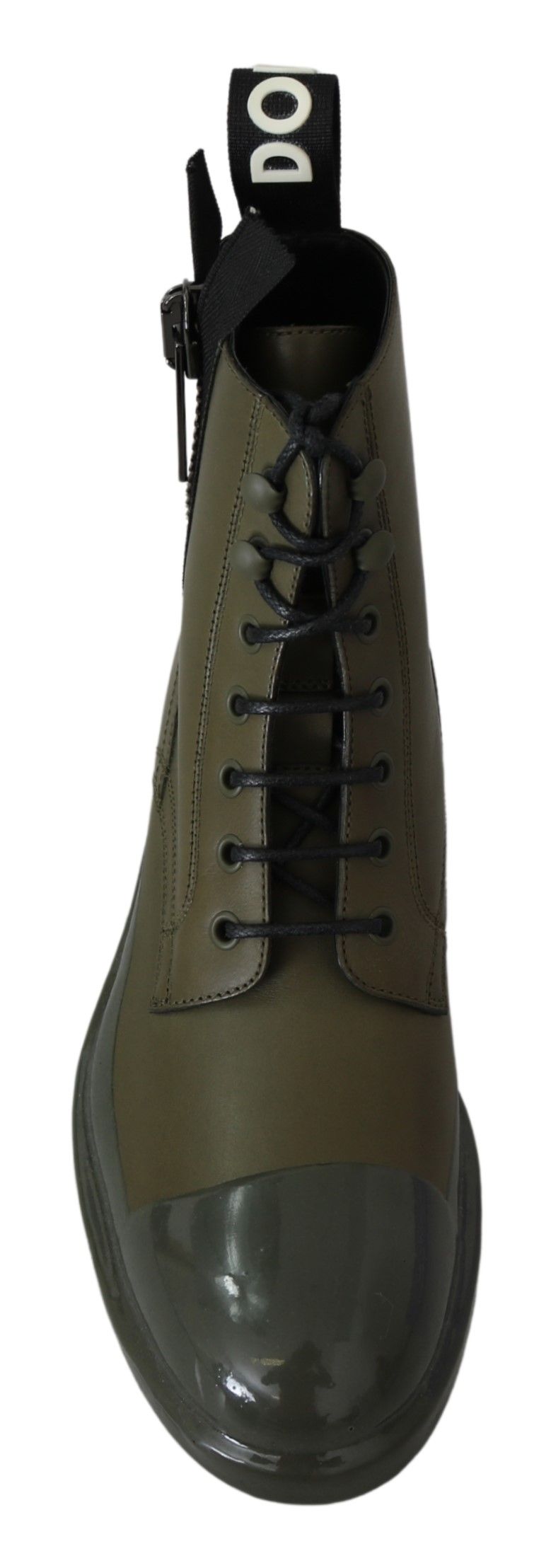 Dolce &amp; Gabbana Chic Bottines en cuir vert militaire