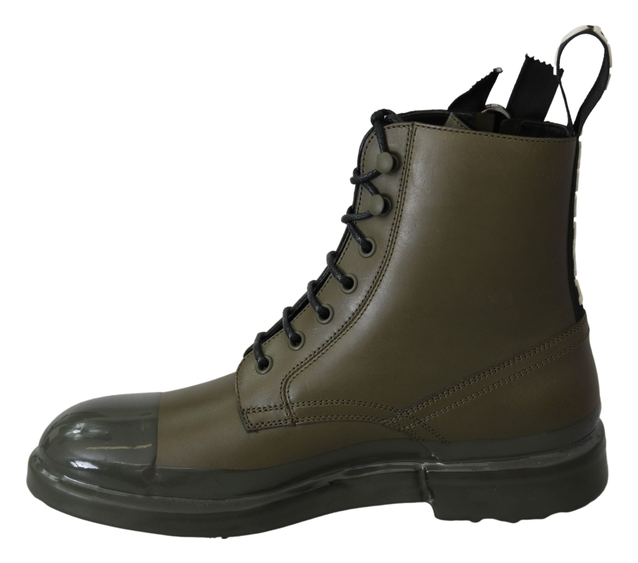 Dolce &amp; Gabbana Chic Bottines en cuir vert militaire