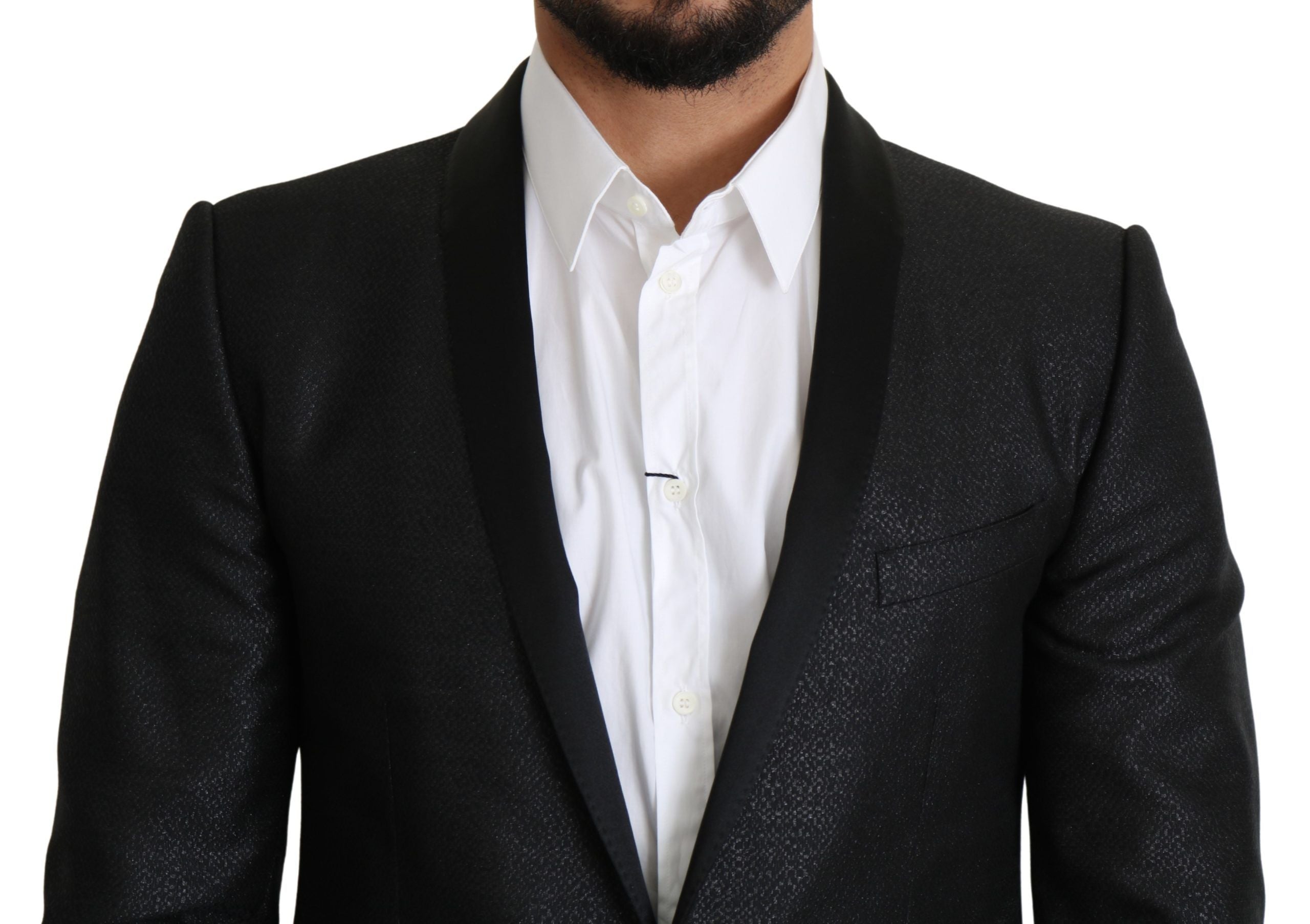 Dolce &amp; Gabbana Blazer coupe slim en jacquard noir élégant