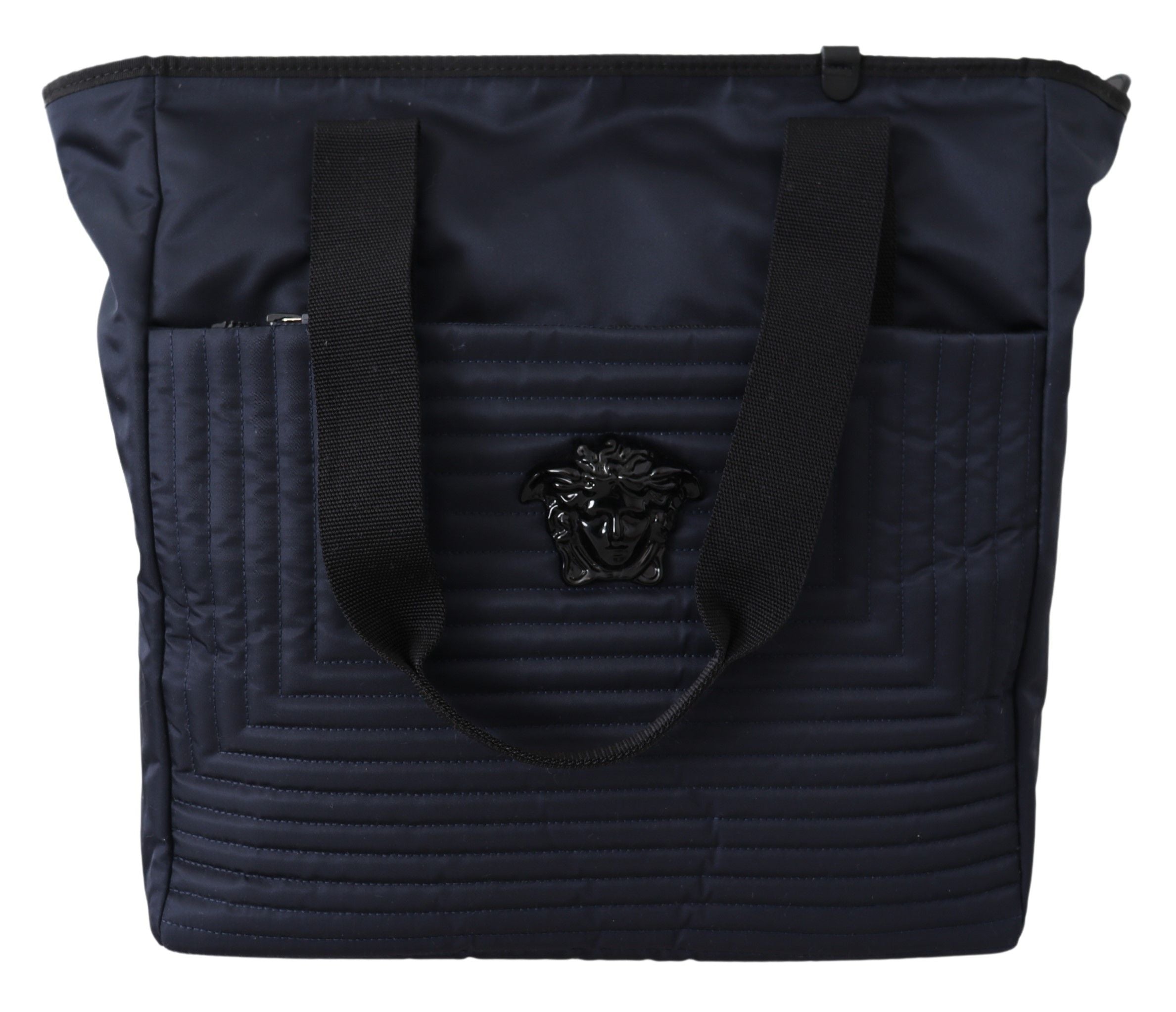 Versace élégant sac fourre-tout en nylon bleu