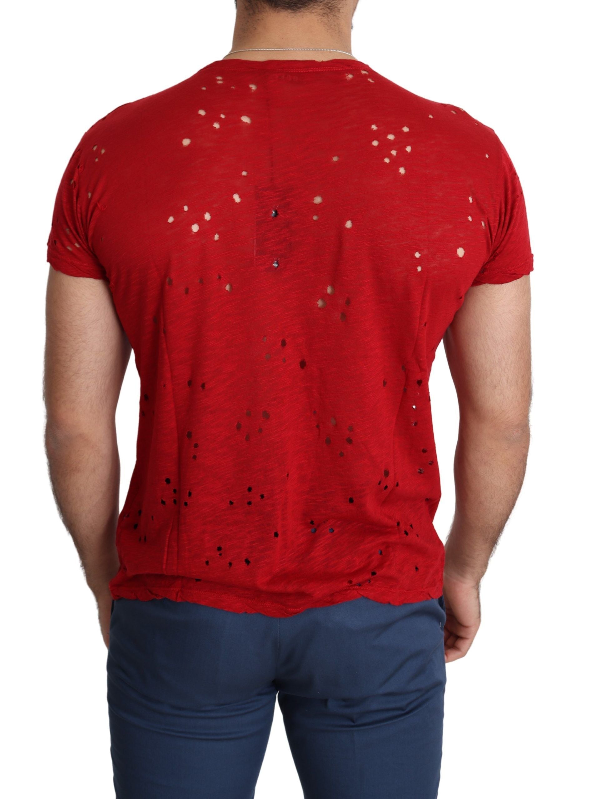 T-shirt extensible en coton rouge radieux Guess