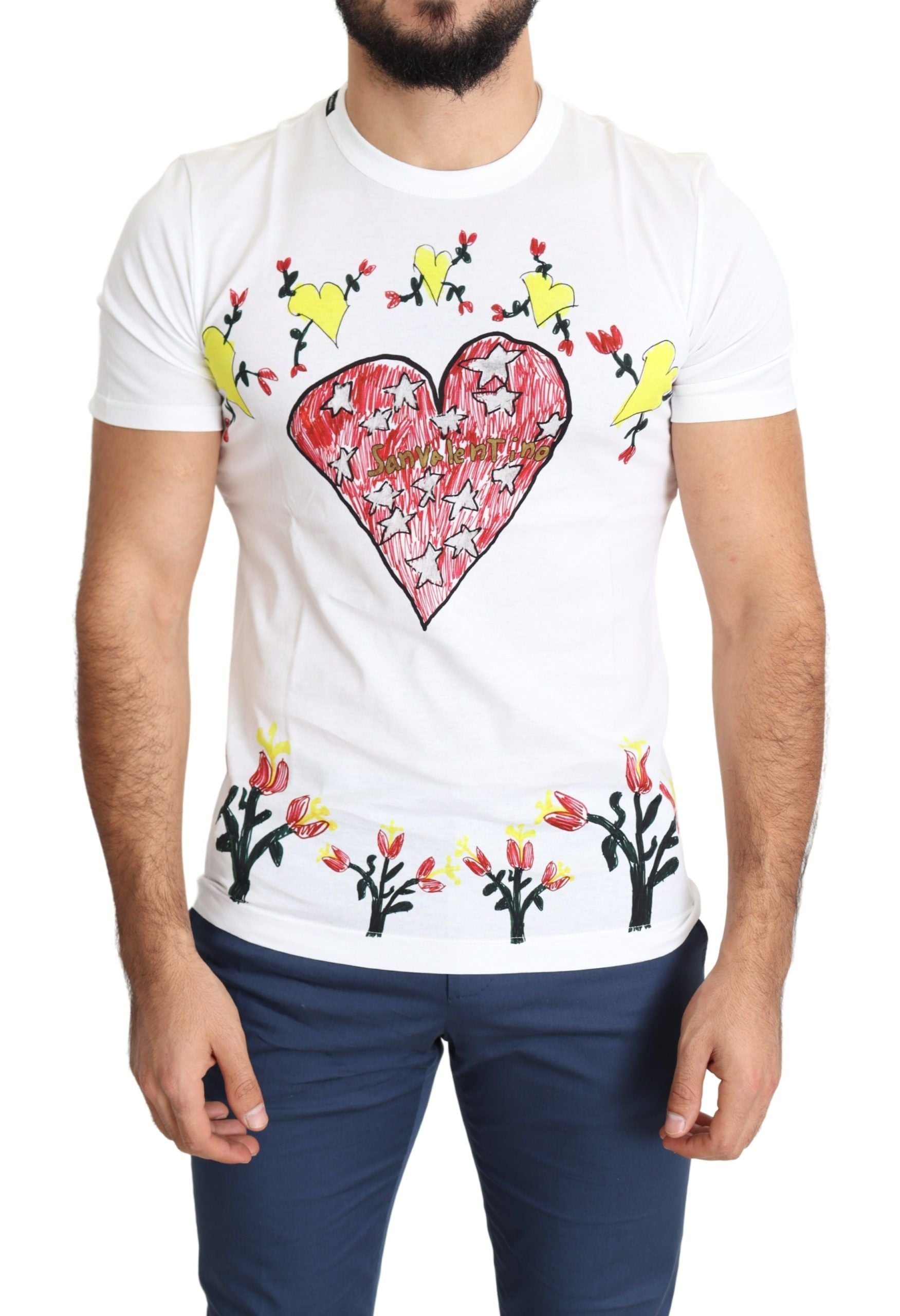 Dolce &amp; Gabbana Chic T-shirt à col rond imprimé Saint-Valentin