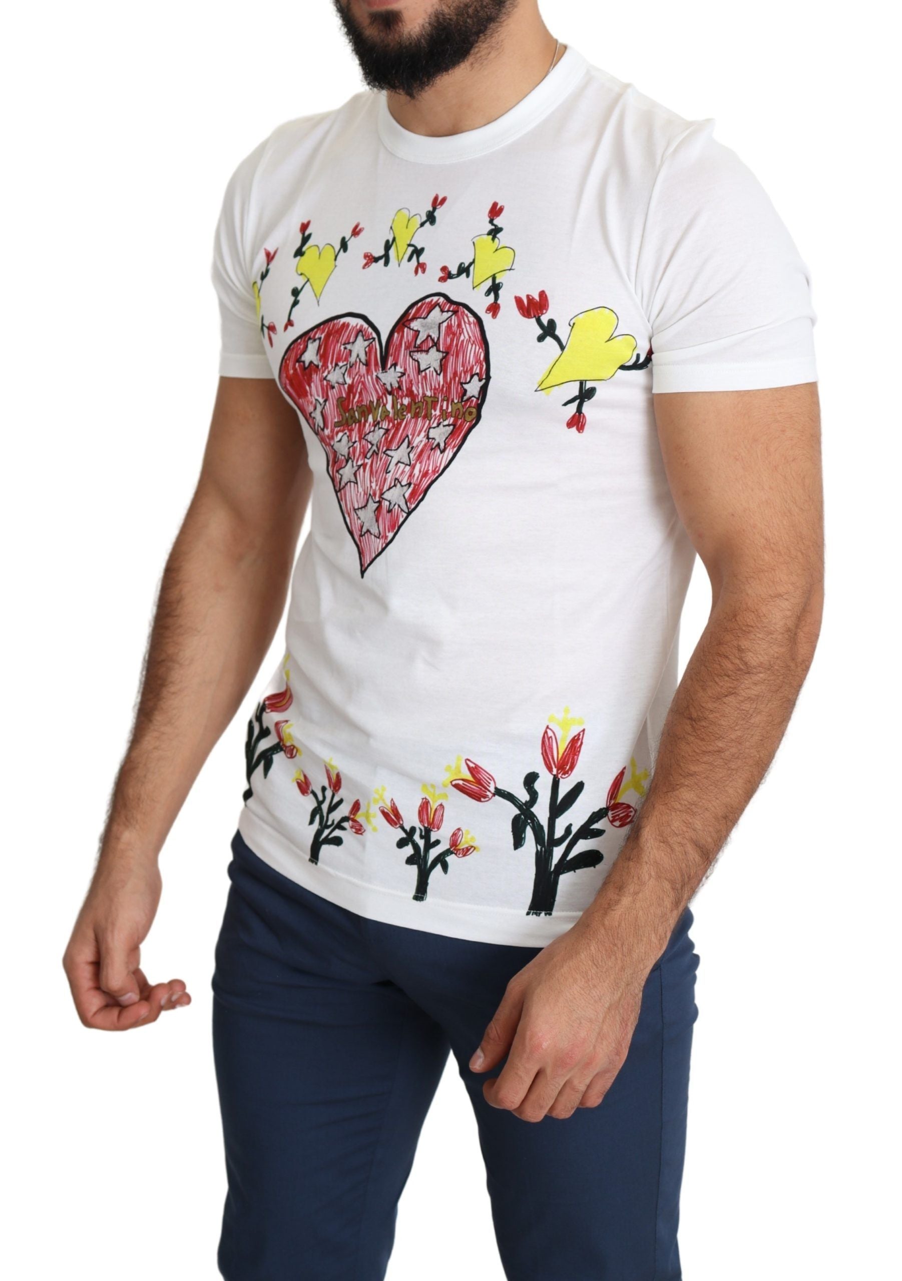 Dolce &amp; Gabbana Chic T-shirt à col rond imprimé Saint-Valentin