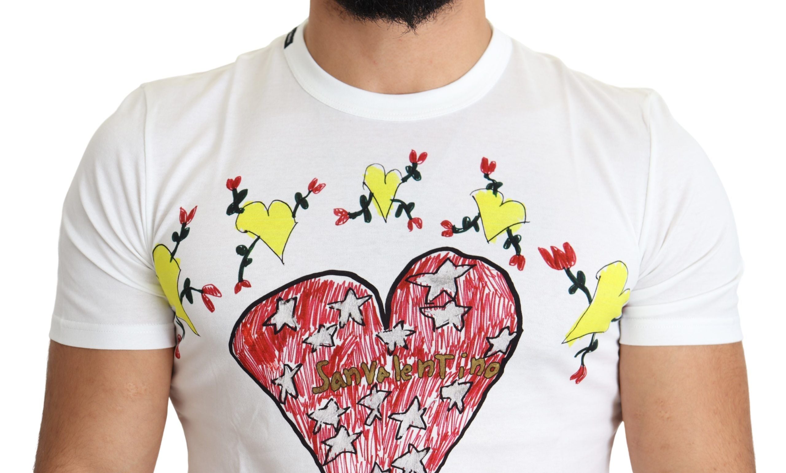 Dolce &amp; Gabbana Chic T-shirt à col rond imprimé Saint-Valentin