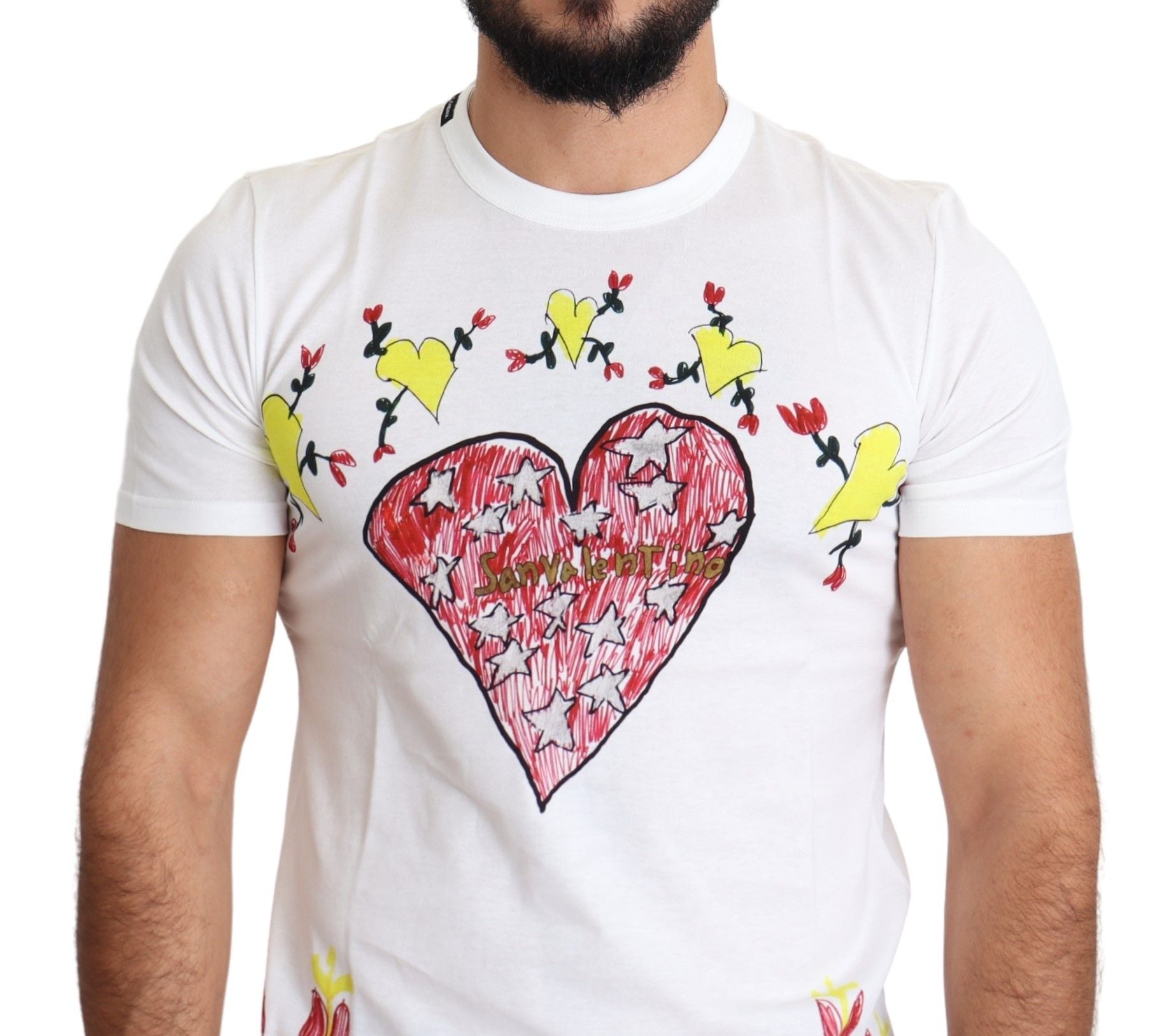 Dolce &amp; Gabbana Chic T-shirt à col rond imprimé Saint-Valentin