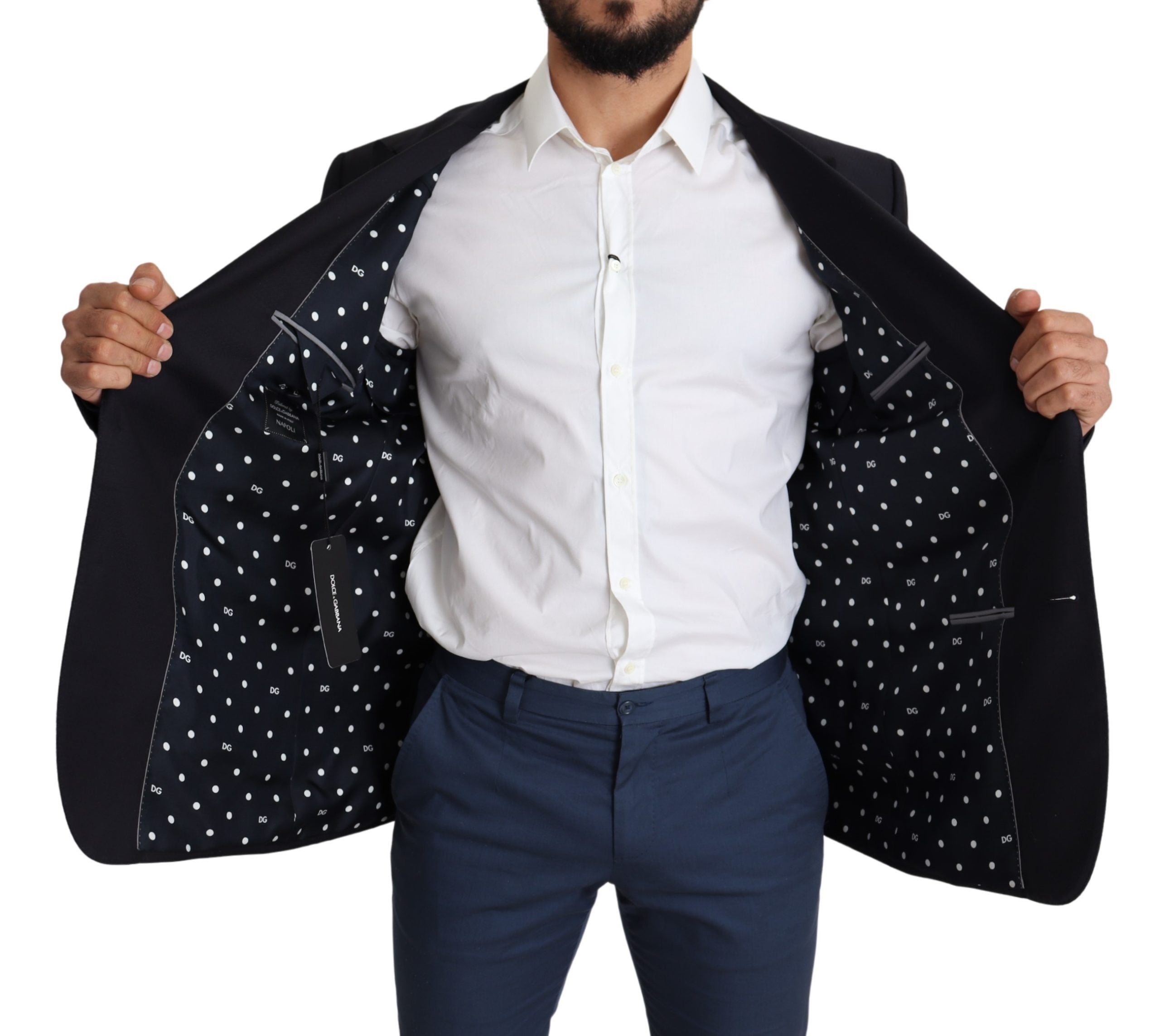 Dolce &amp; Gabbana Blazer élégant en laine vierge noire pour homme