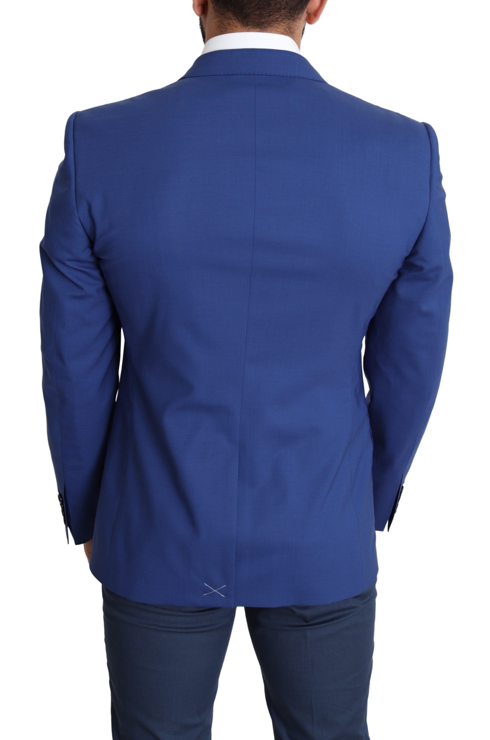 Dolce &amp; Gabbana Veste blazer Martini en laine bleue exquise