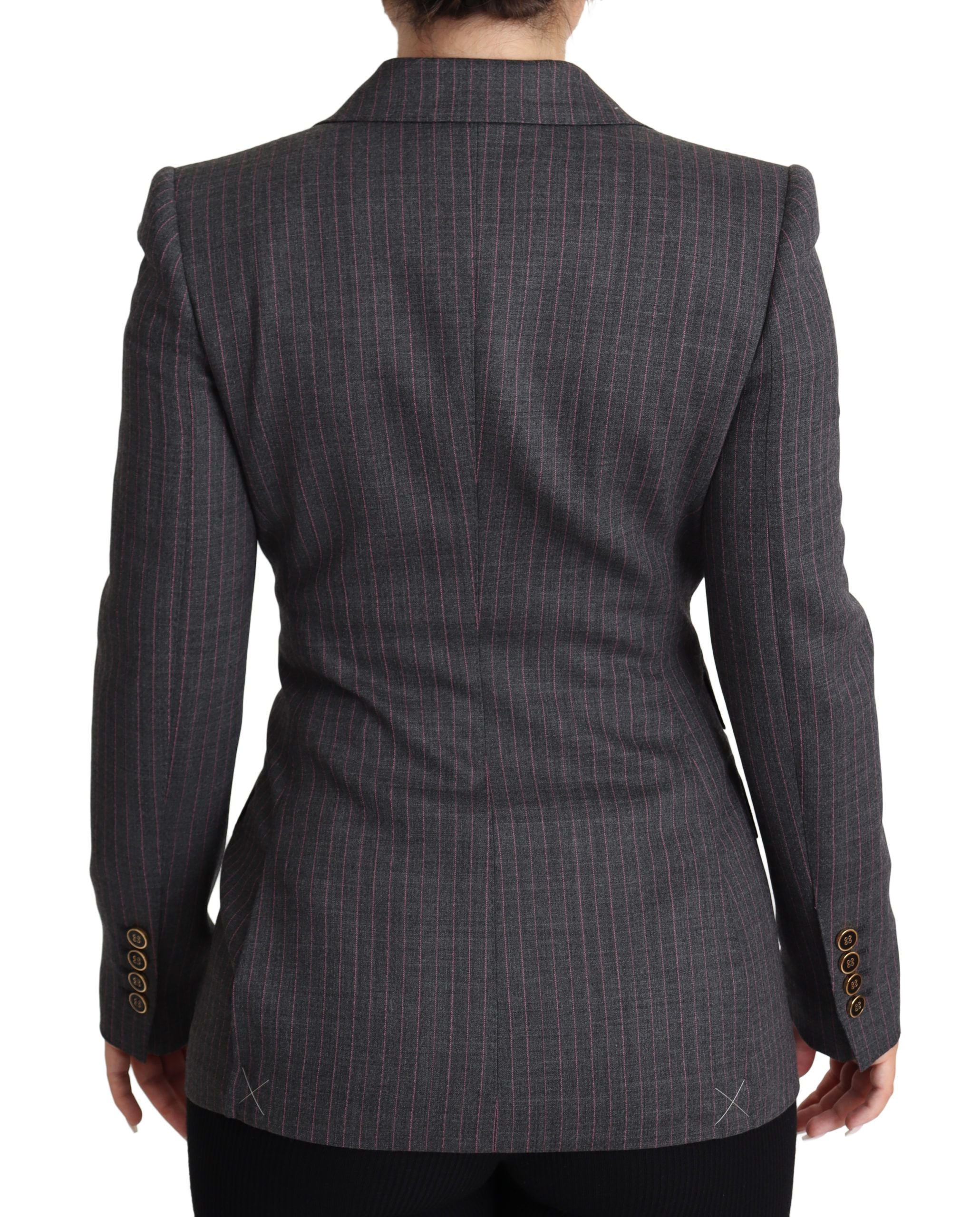 Dolce &amp; Gabbana Blazer élégant en laine stretch gris