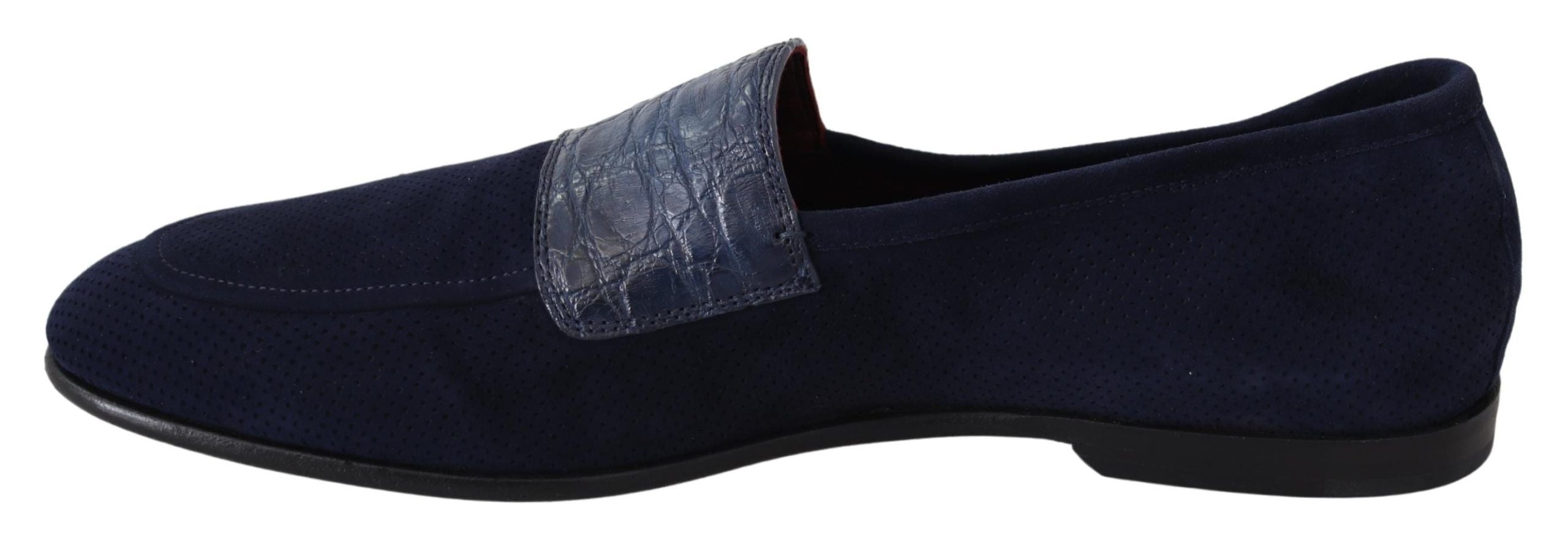 Dolce &amp; Gabbana Mocassins élégants en cuir suédé bleu