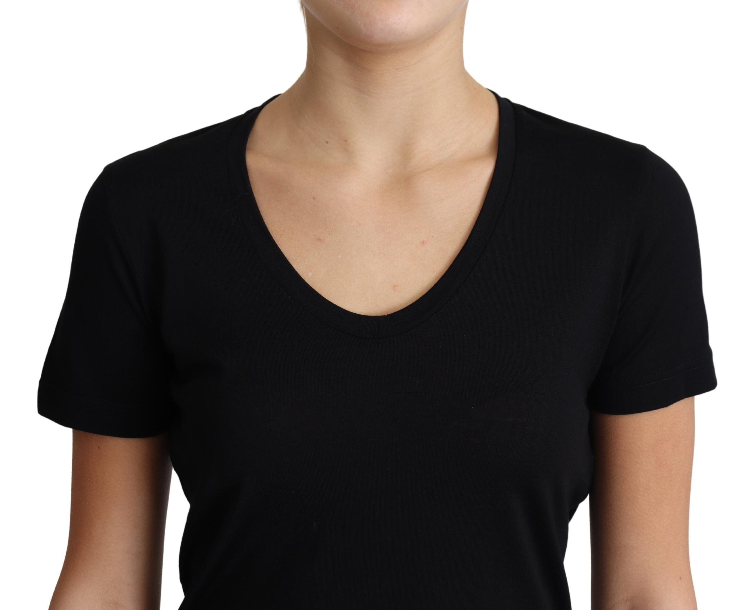 Dolce & Gabbana Elegant Black Wool Round Neck T-Shirt