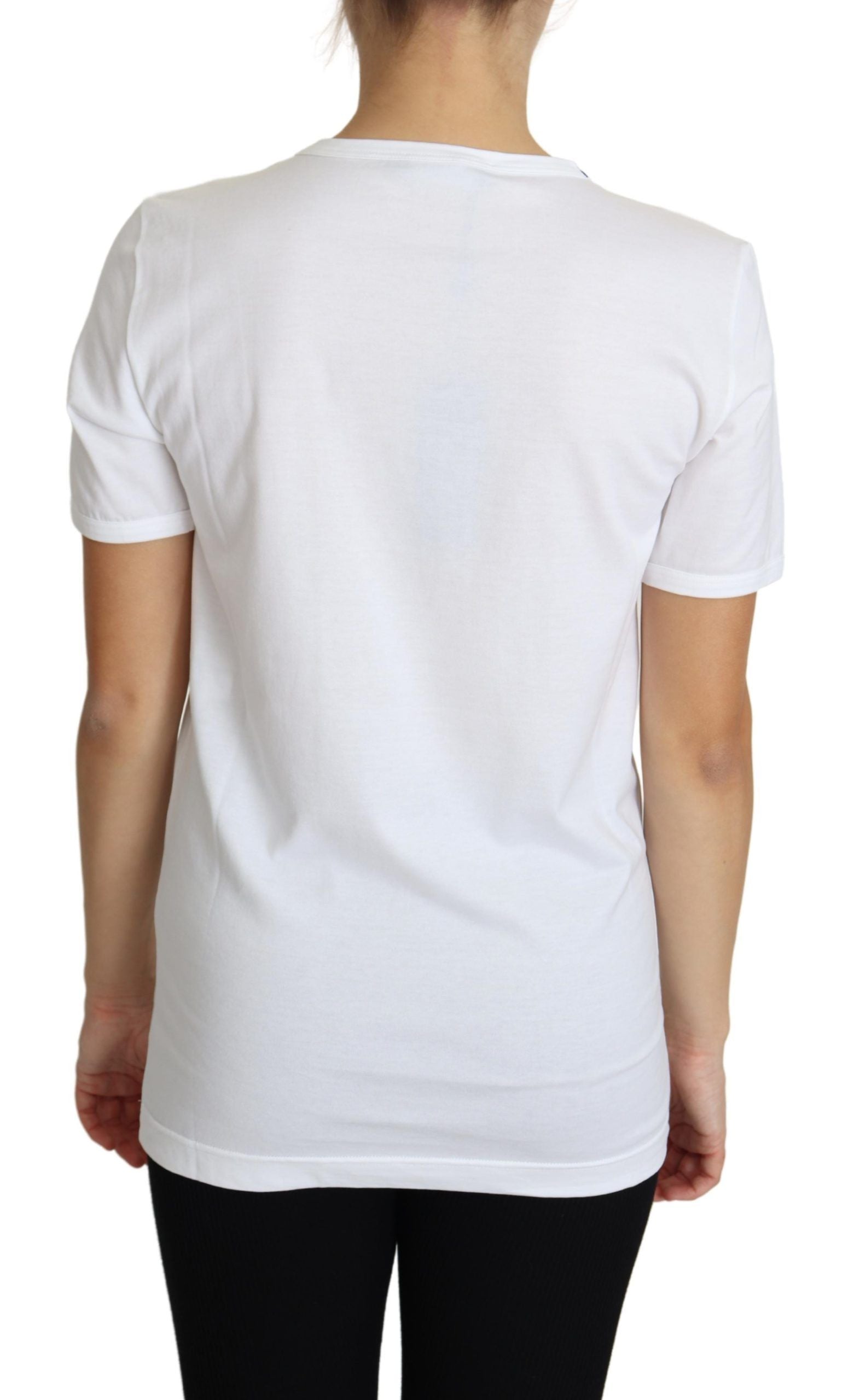 Dolce &amp; Gabbana T-shirt en coton blanc orné de cristaux