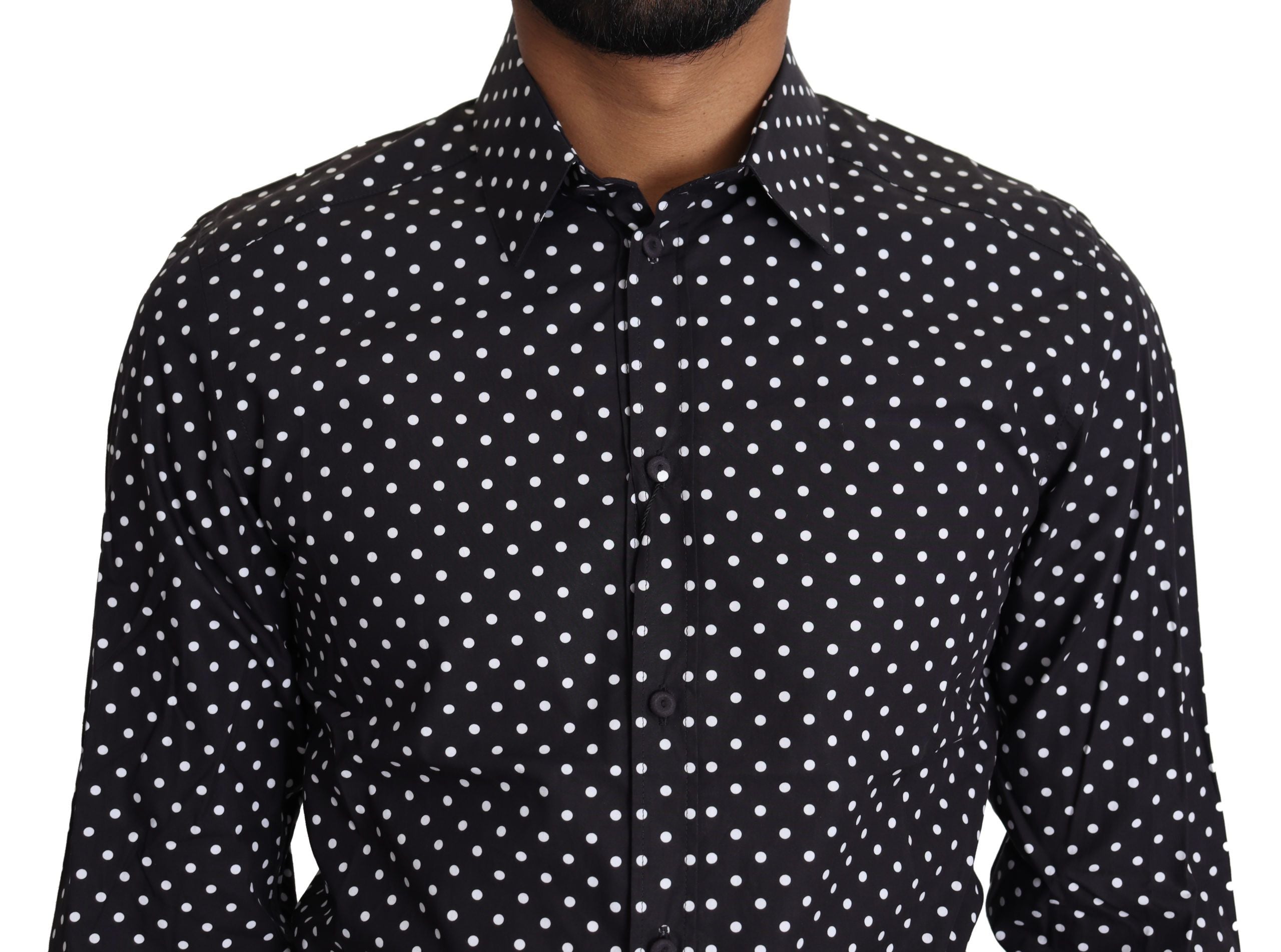 Chemise à manches longues élégante à pois Dolce &amp; Gabbana pour hommes