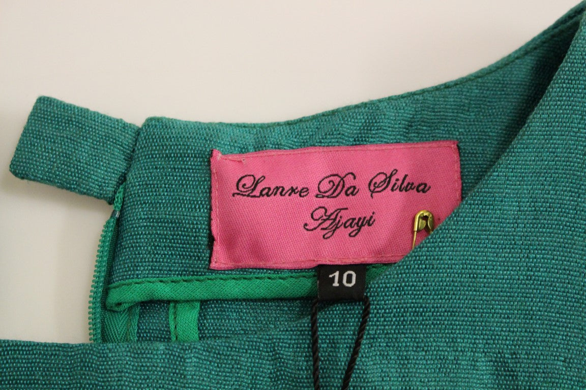 Lanre Da Silva Ajayi élégante mini-robe verte brodée