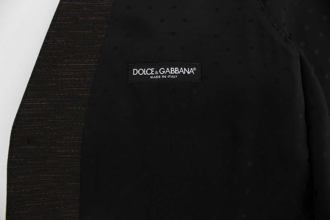 Dolce &amp; Gabbana Gilet élégant en laine mélangée marron noir