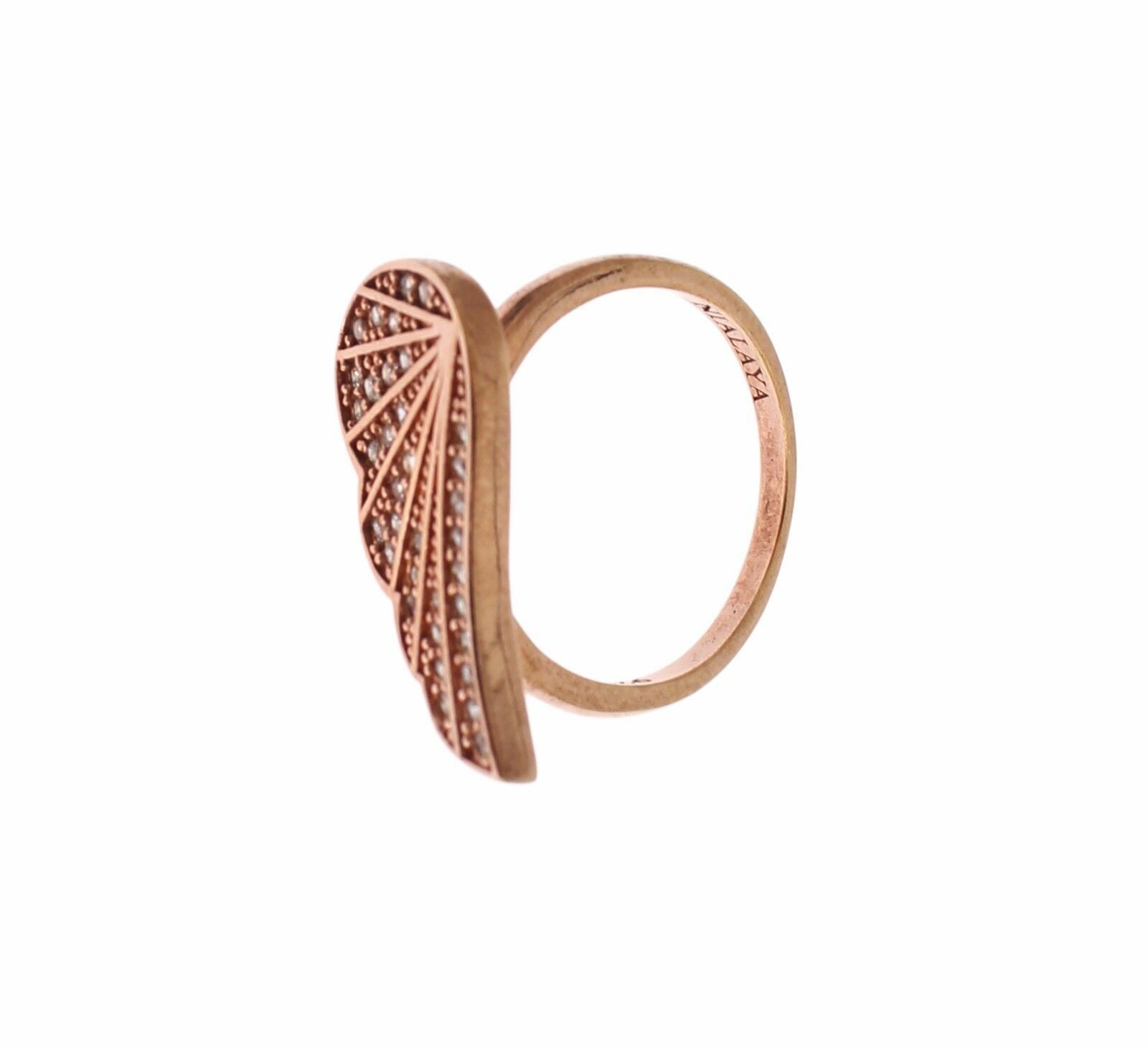 Nialaya Bague élégante en or rose avec cristaux CZ