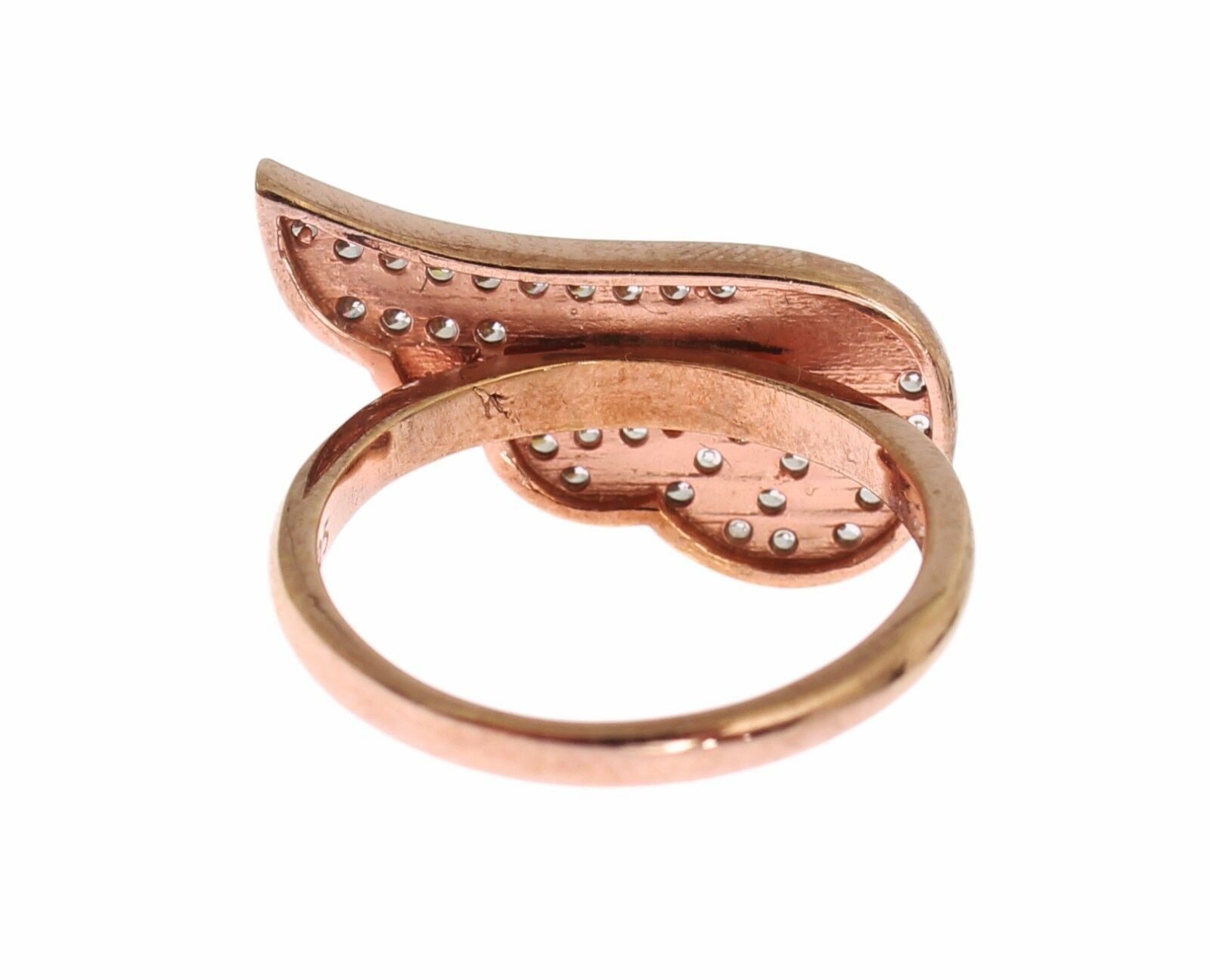 Nialaya Bague élégante en or rose avec cristaux CZ