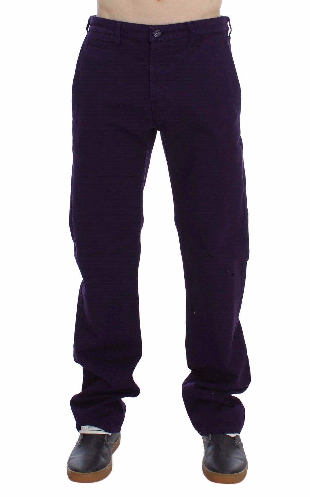 Chino slim stretch en coton violet GF Ferre