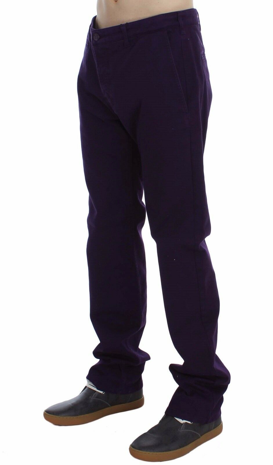 Chino slim stretch en coton violet GF Ferre