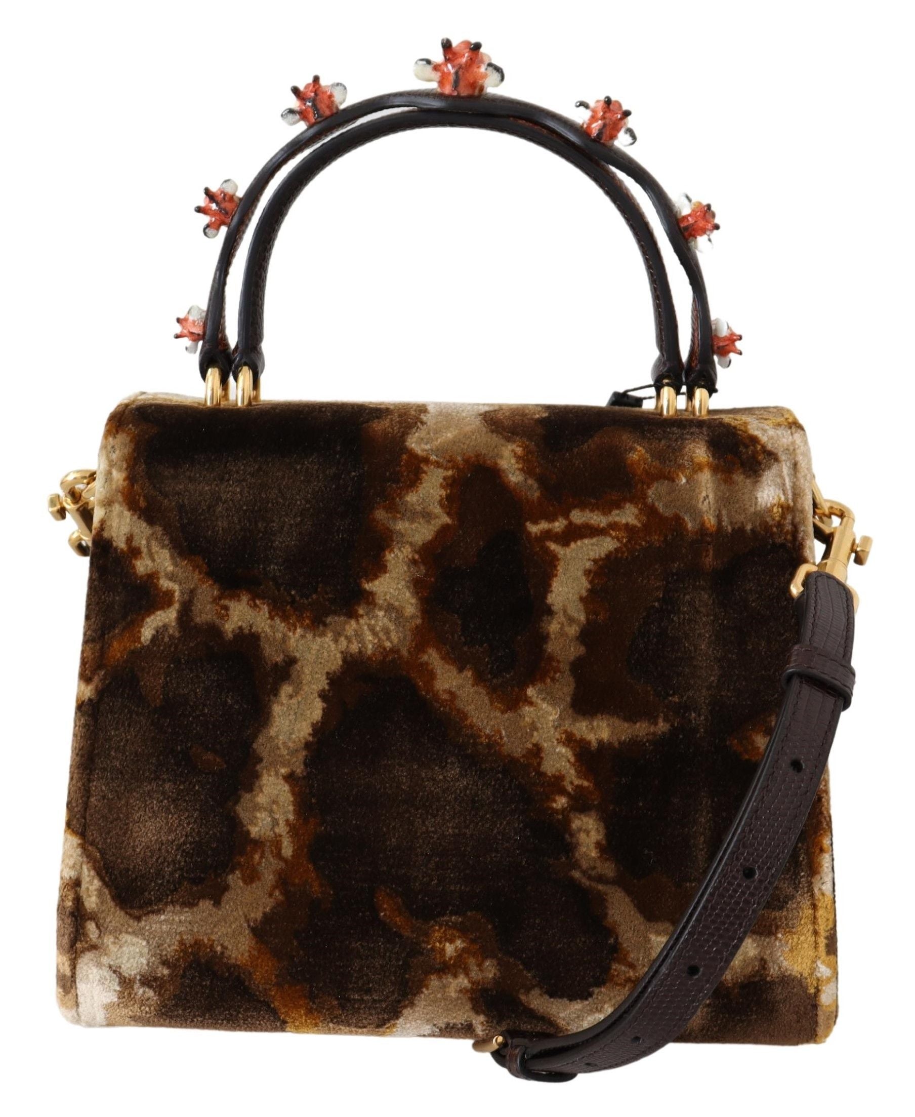 Dolce &amp; Gabbana Sac de bienvenue élégant à motif girafe avec accents dorés