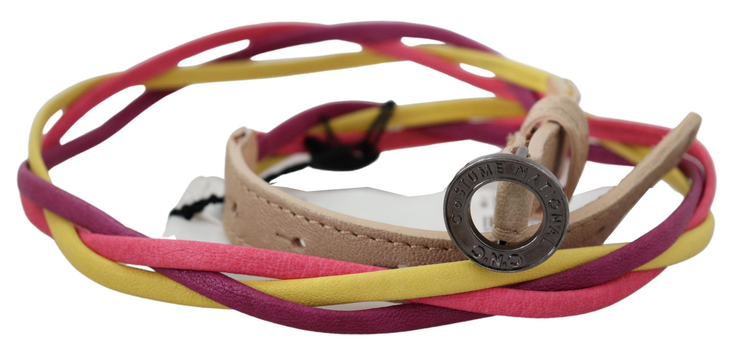 Ceinture en simili cuir torsadé multicolore Costume National