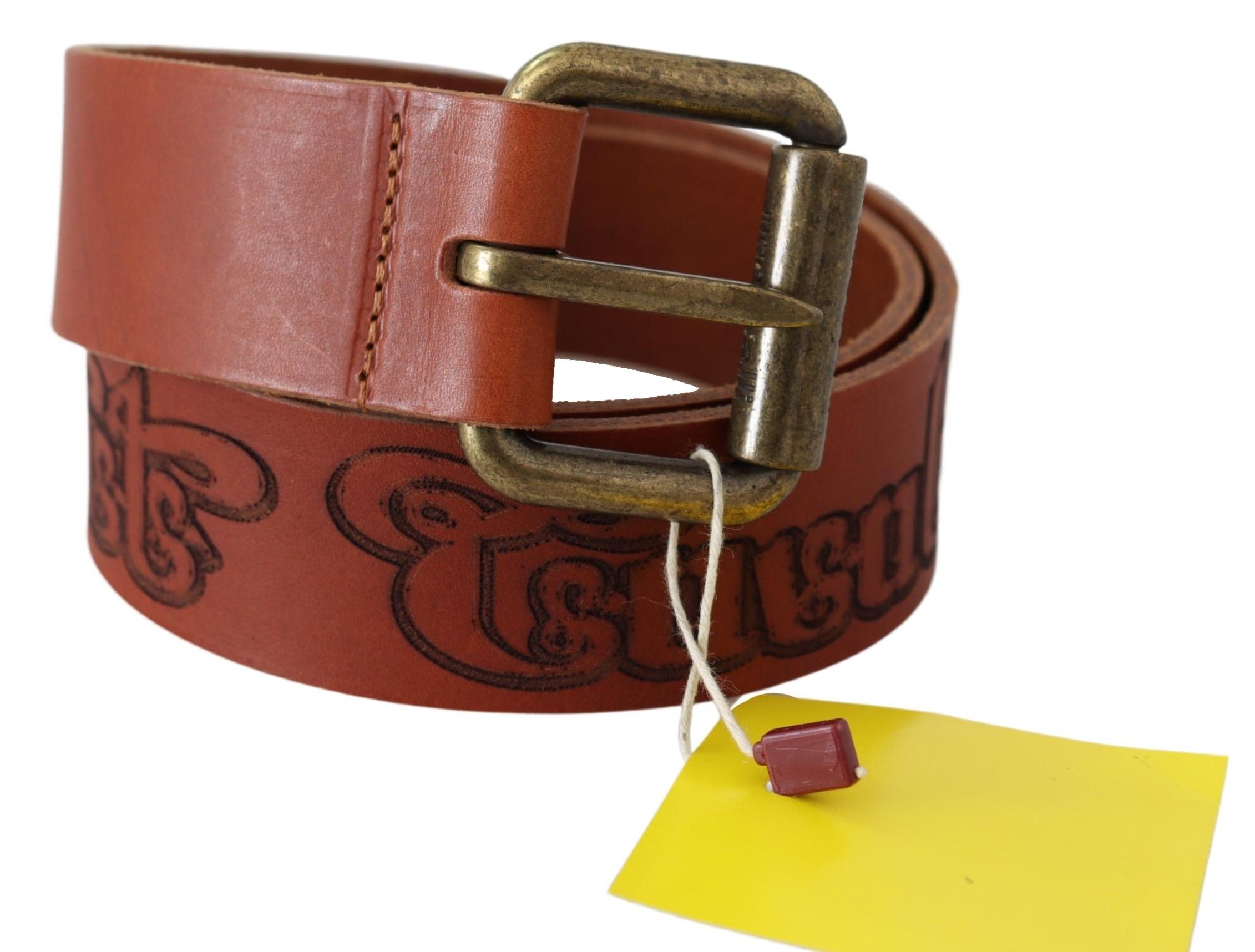 Just Cavalli Ceinture chic en cuir marron avec logo