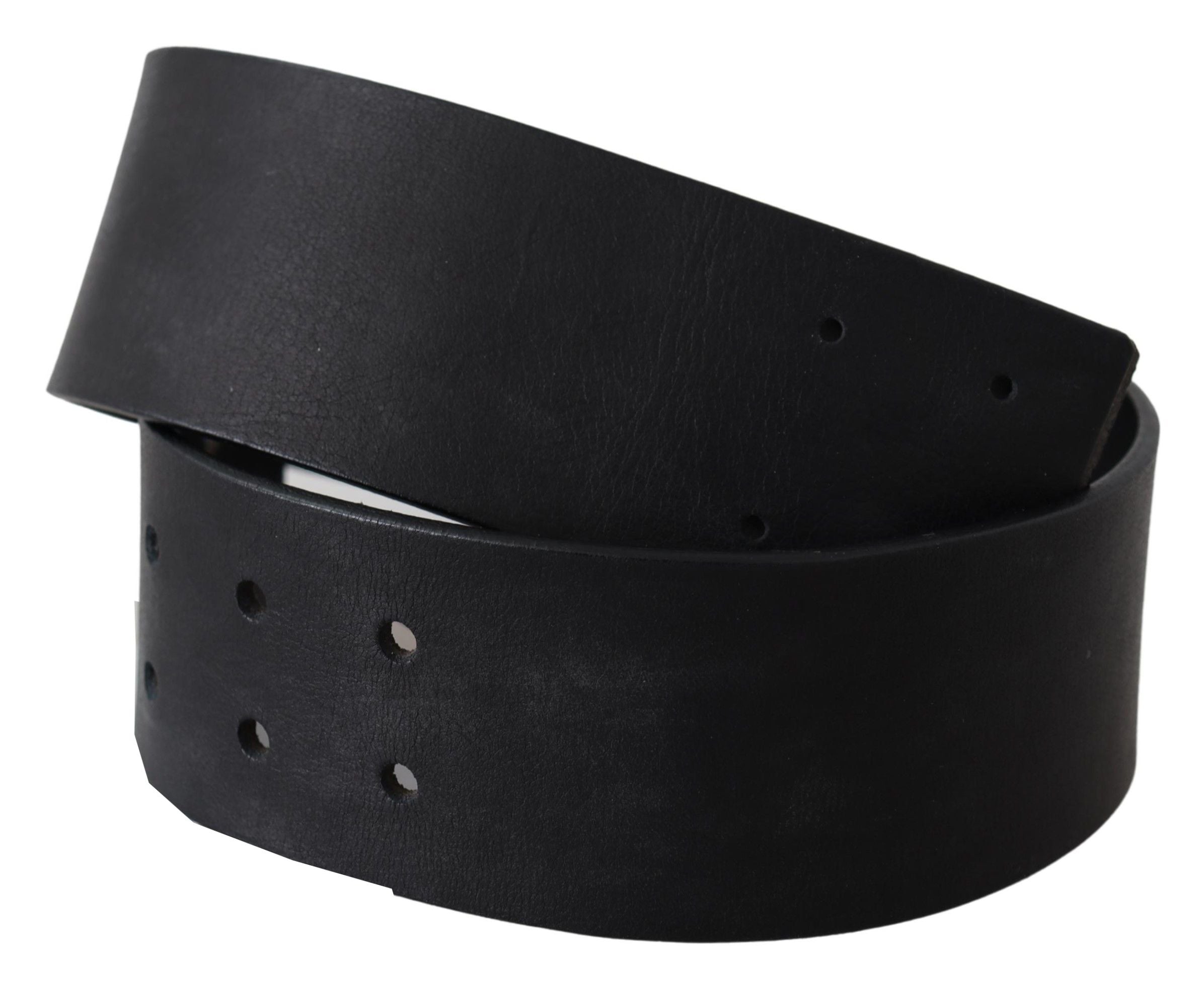 GF Ferre Ceinture élégante en cuir noir massif