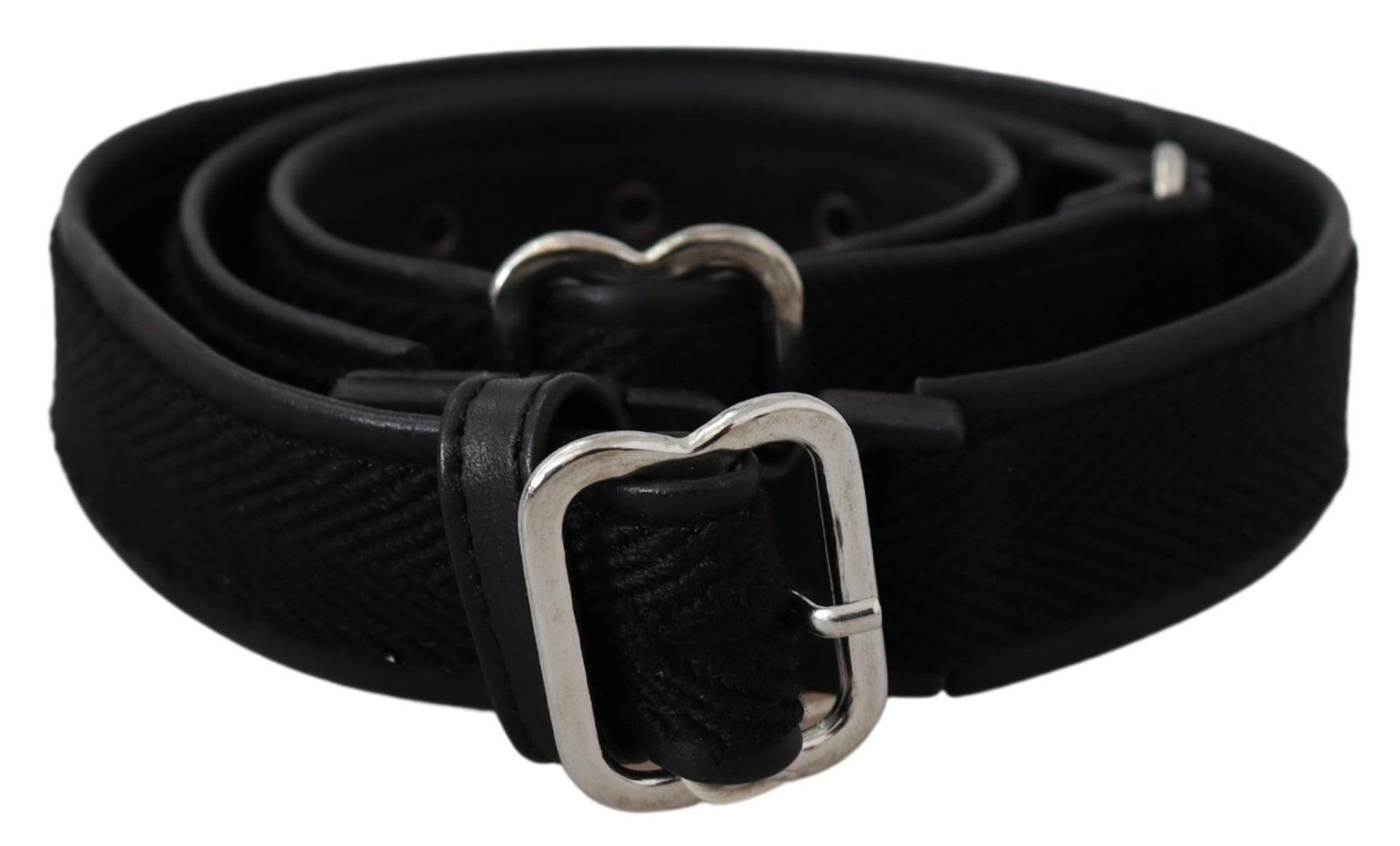 Ceinture GF Ferre Chic en cuir noir avec boucle chromée