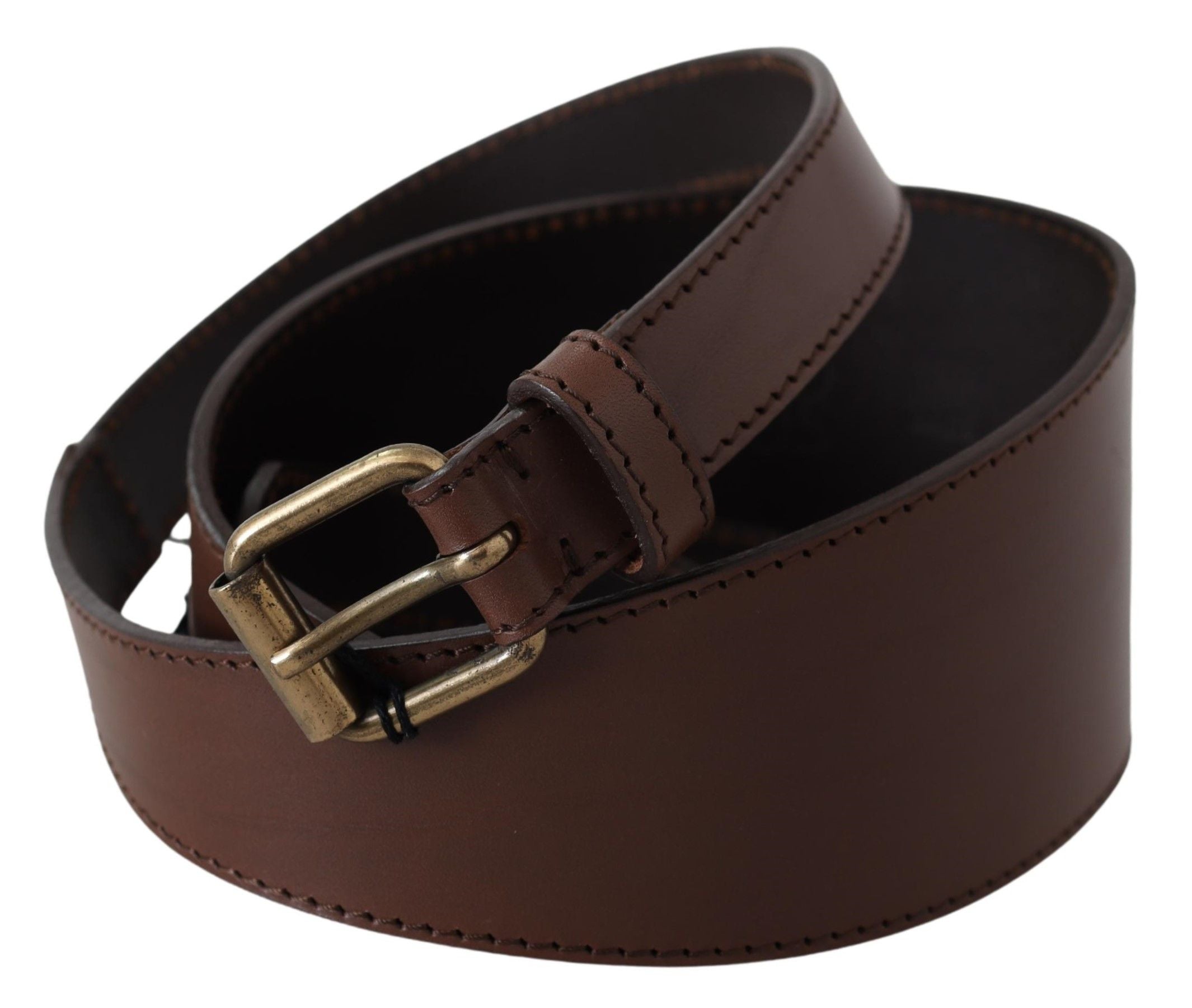 PLEIN SUD Ceinture mode chic en cuir marron foncé