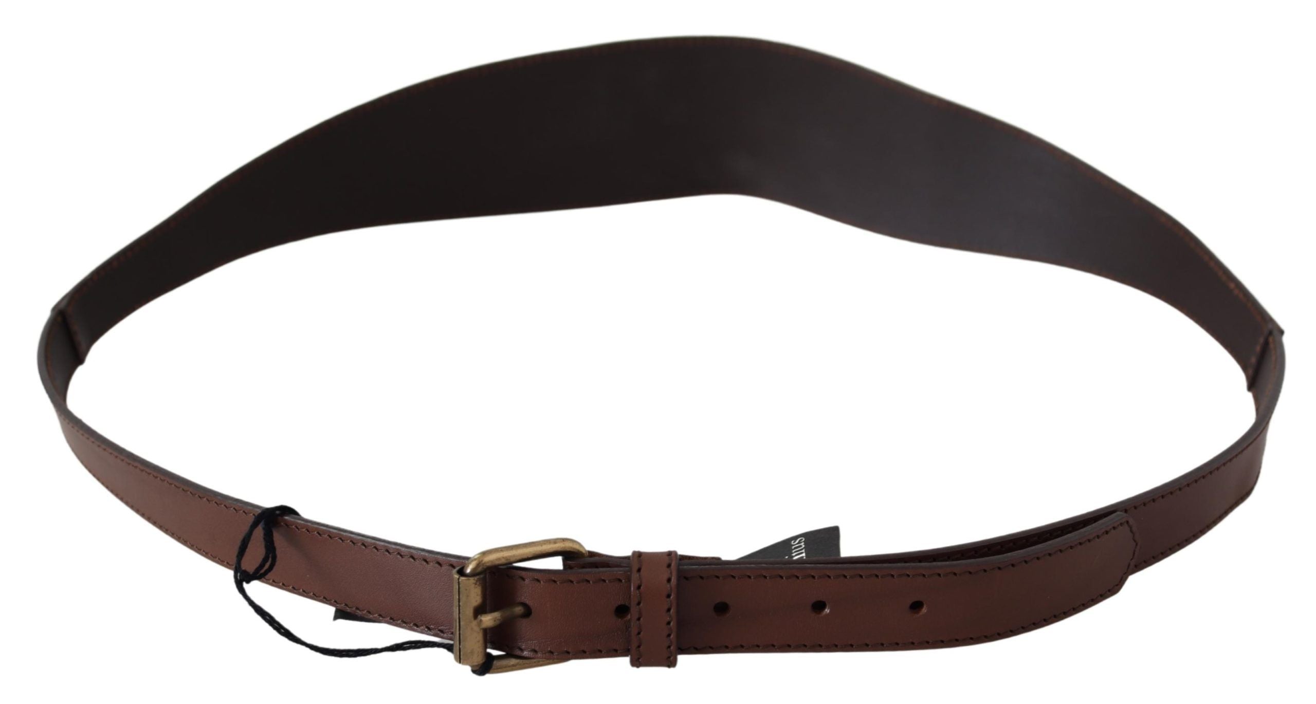 PLEIN SUD Ceinture mode chic en cuir marron foncé