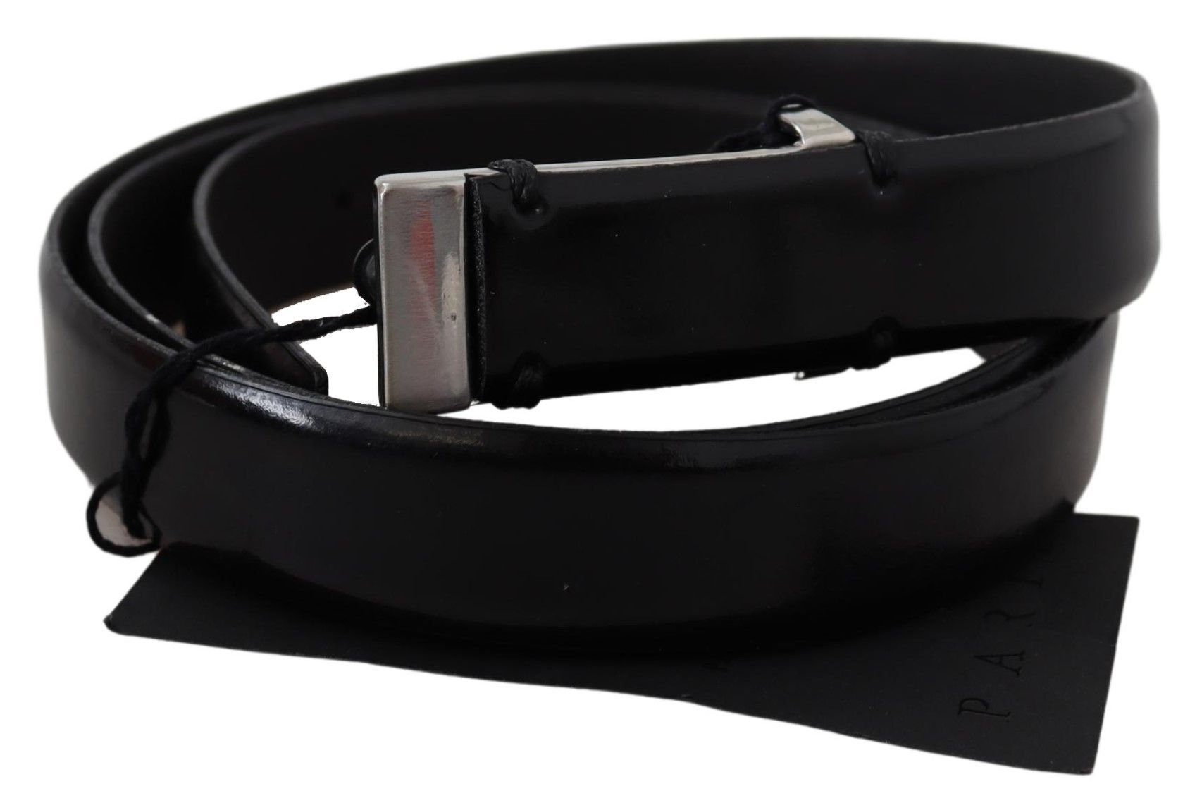 PLEIN SUD Ceinture élégante en cuir noir