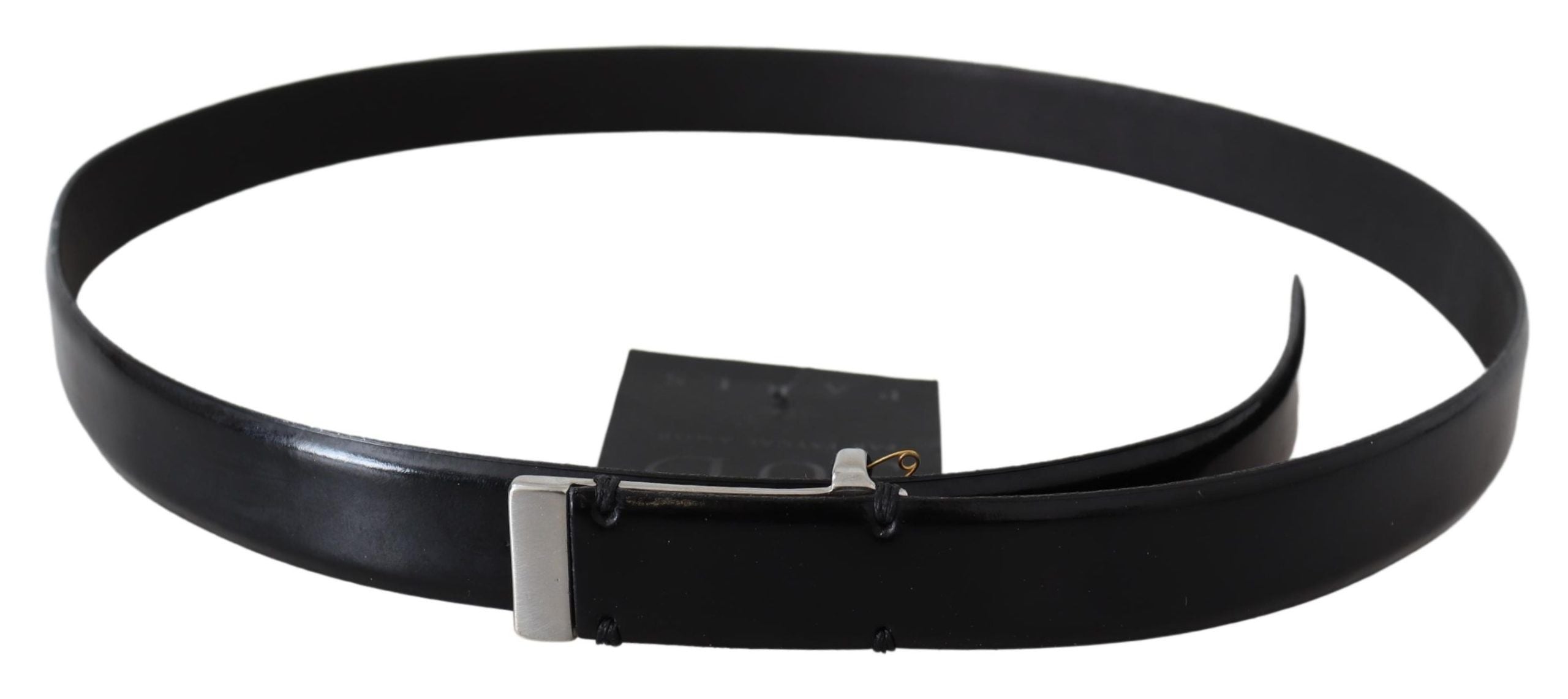 PLEIN SUD Ceinture élégante en cuir noir