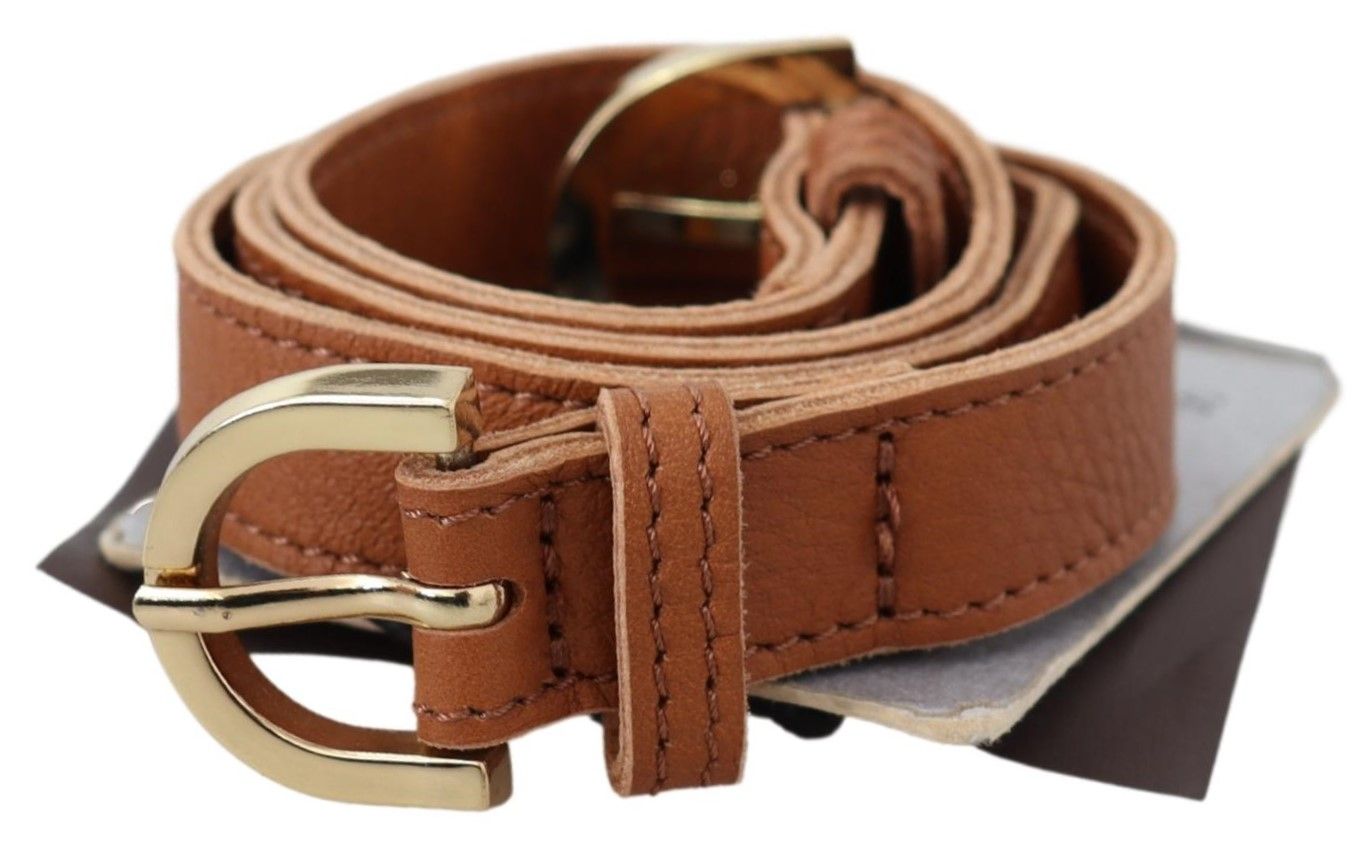 Scervino Street Ceinture élégante à double boucle en cuir marron