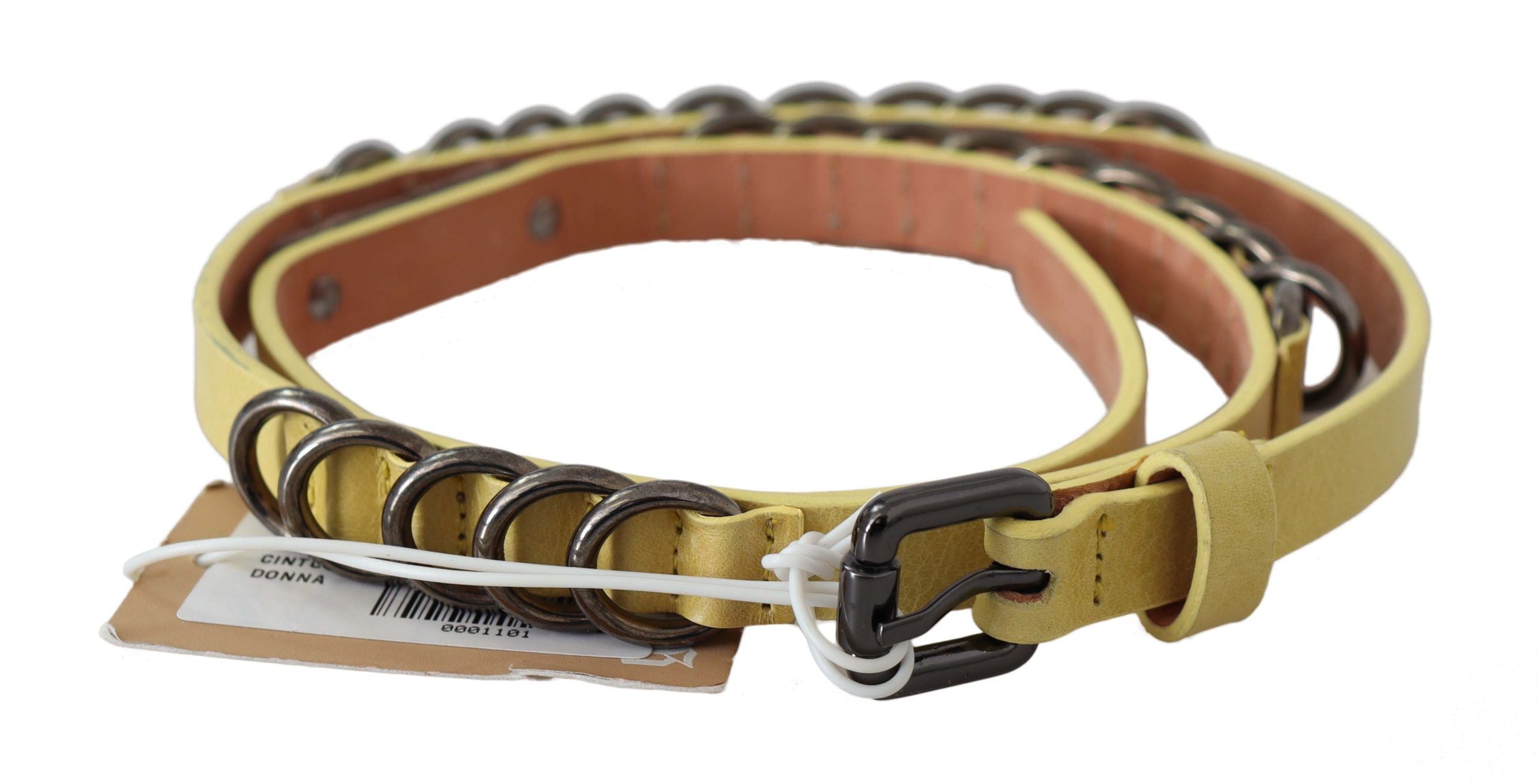 John Galliano Ceinture fine en cuir jaune chic