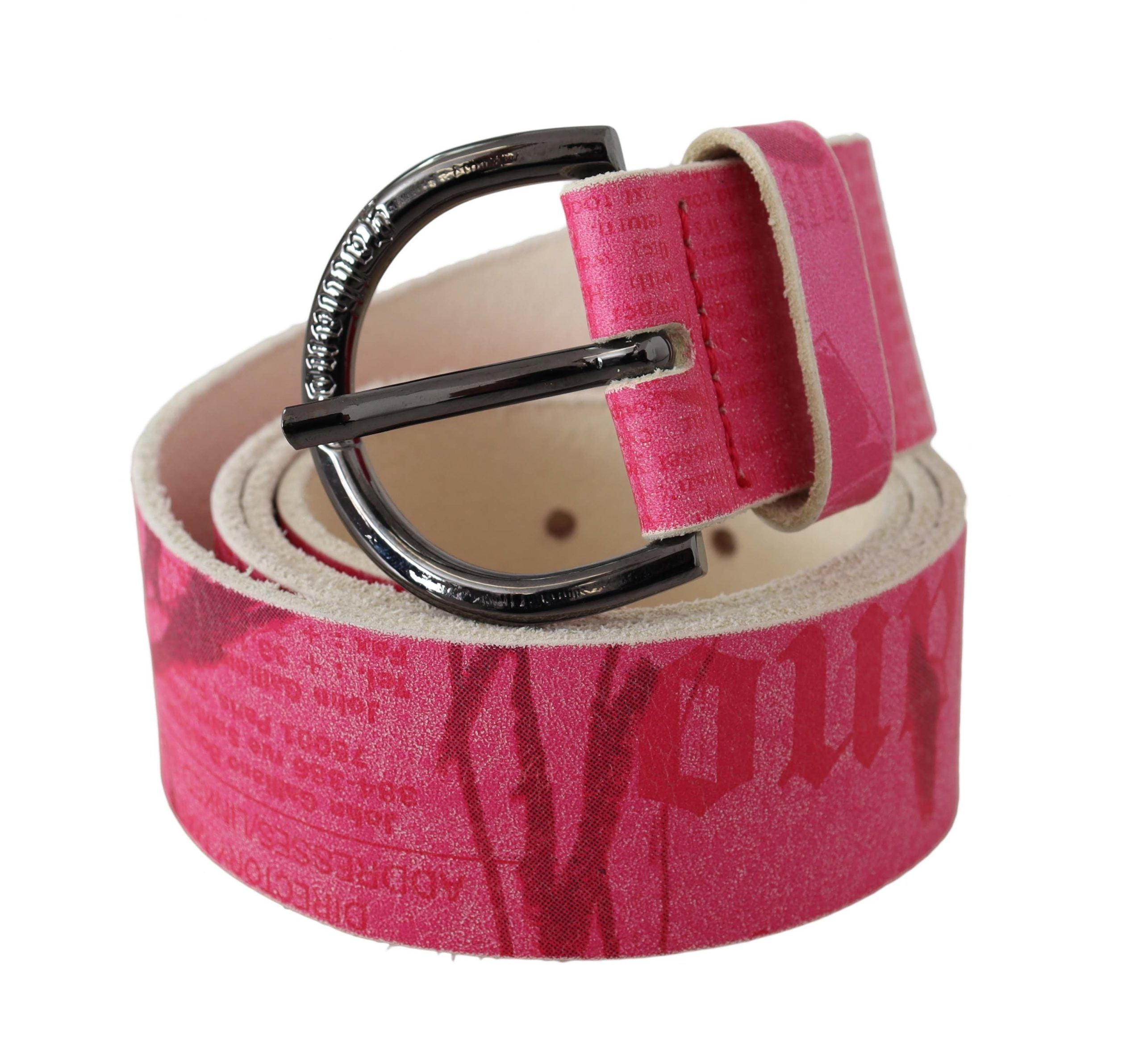 John Galliano Ceinture de mode élégante en cuir rose