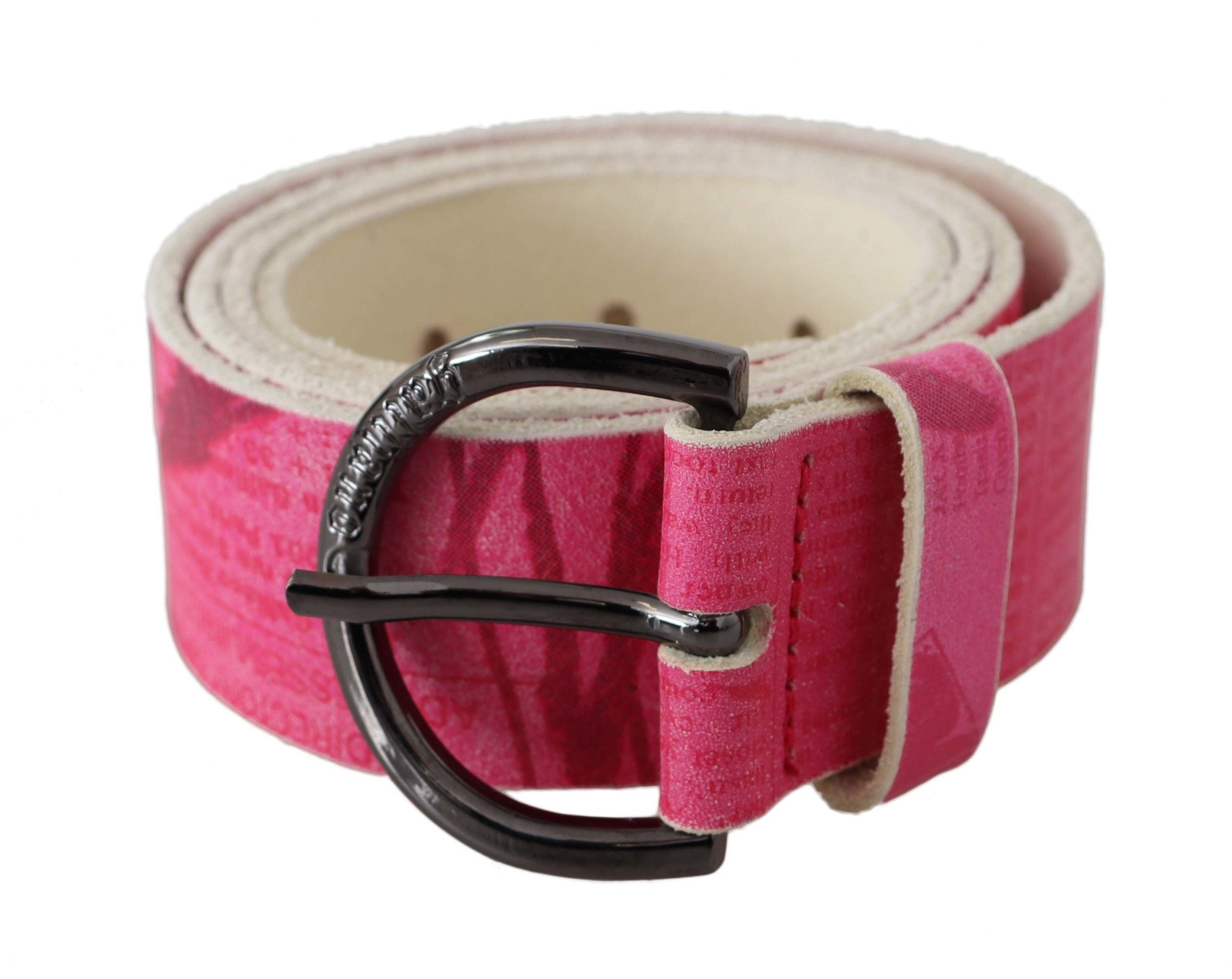 John Galliano Ceinture de mode élégante en cuir rose