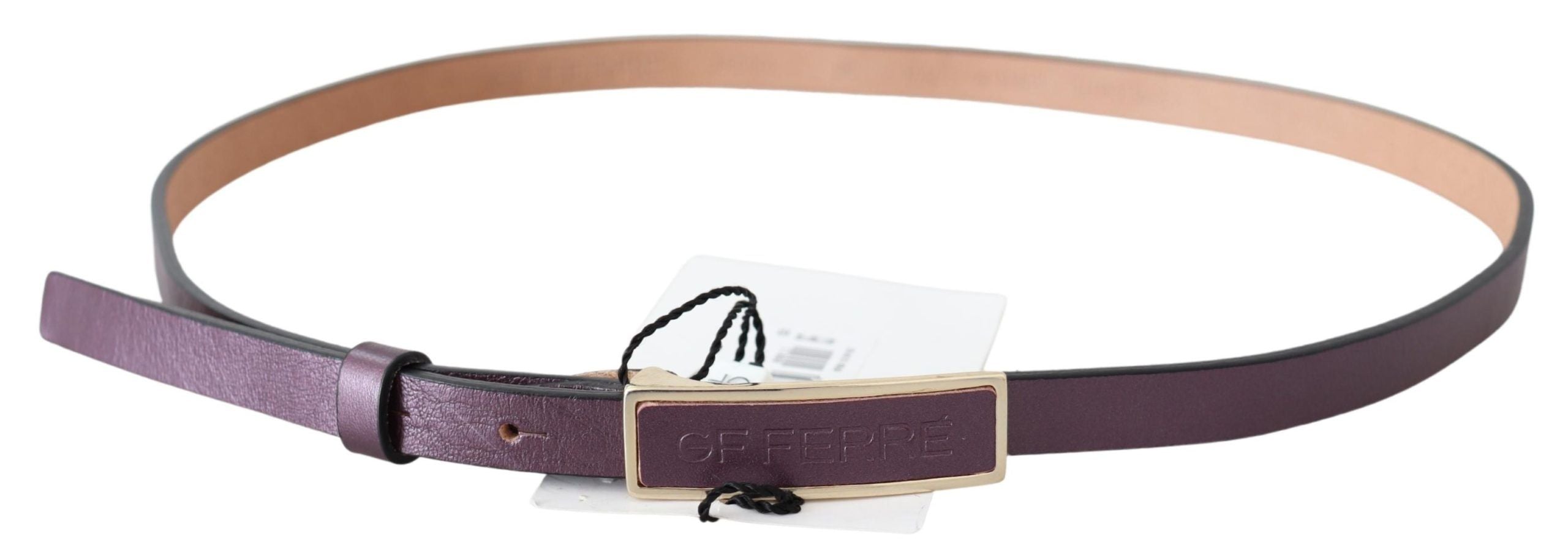 Ceinture élégante en cuir marron GF Ferre avec boucle dorée