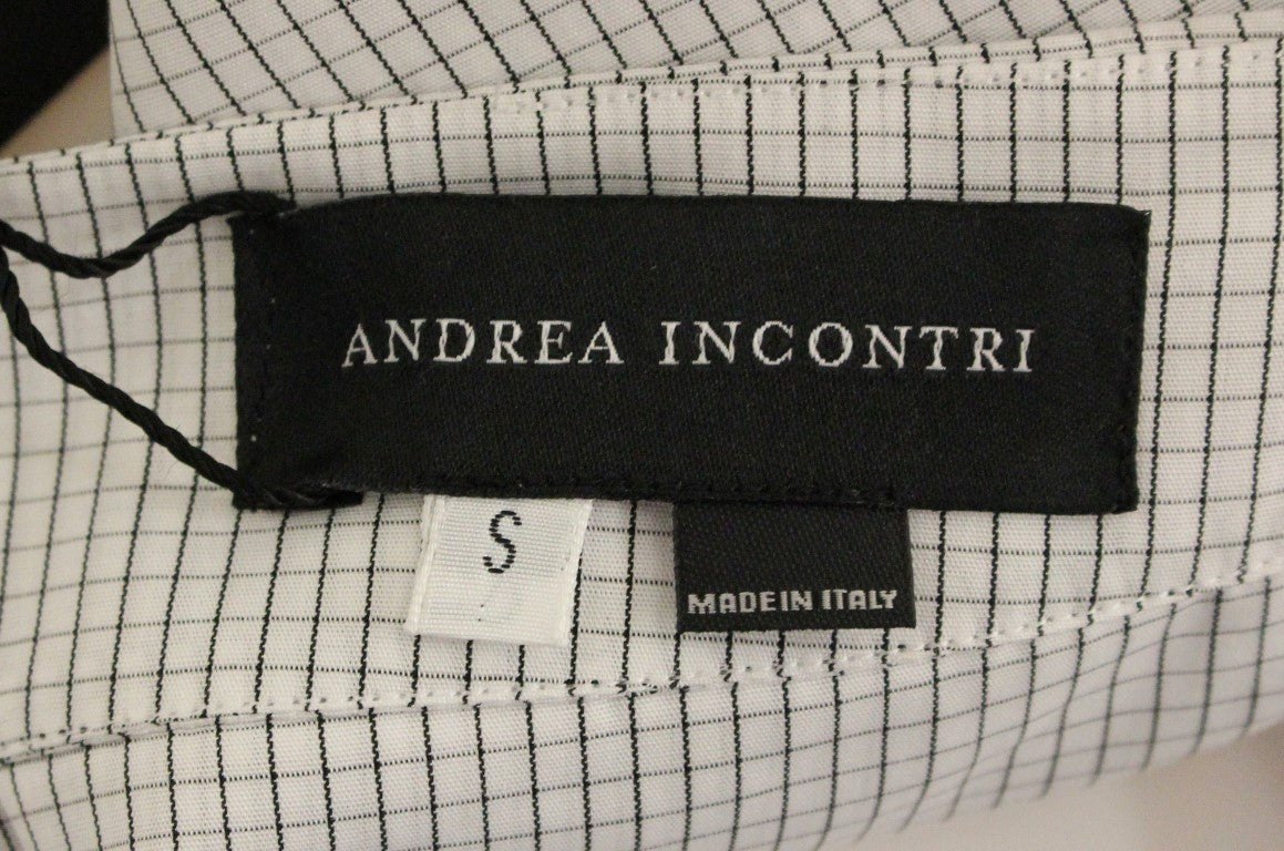 Andrea Incontri Chic short en coton à carreaux blanc