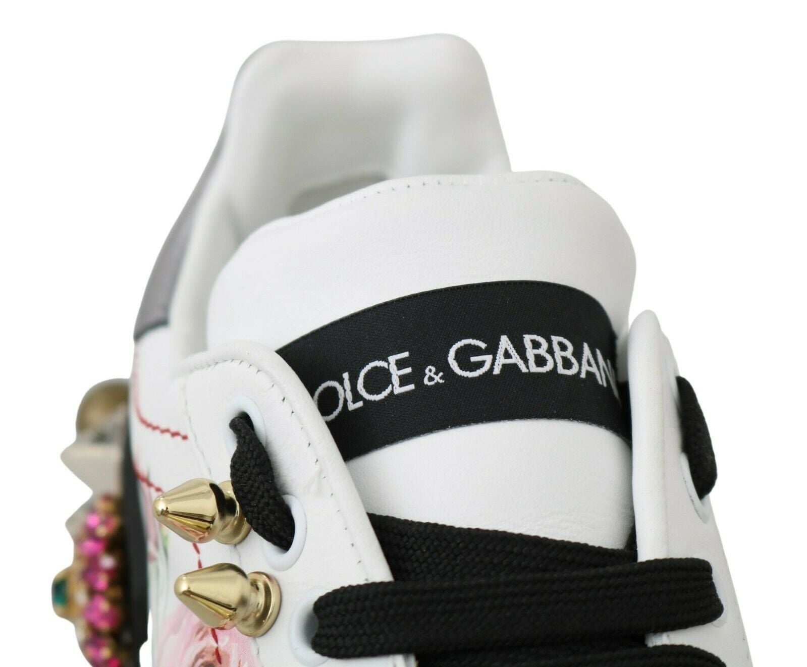 Dolce &amp; Gabbana Baskets en cuir ornées de cristaux floraux