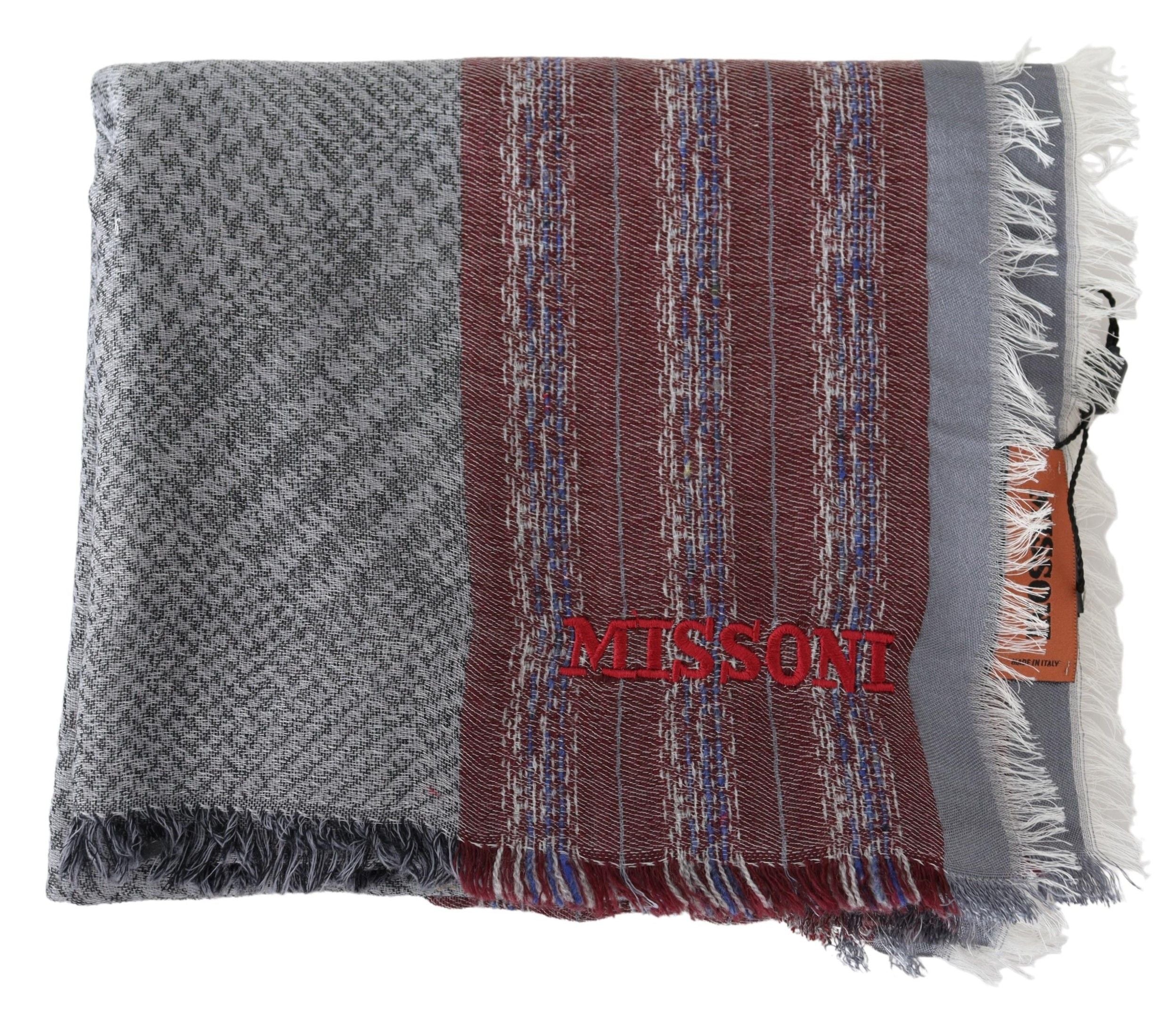 Écharpe de créateur en laine mélangée multicolore Missoni Chic