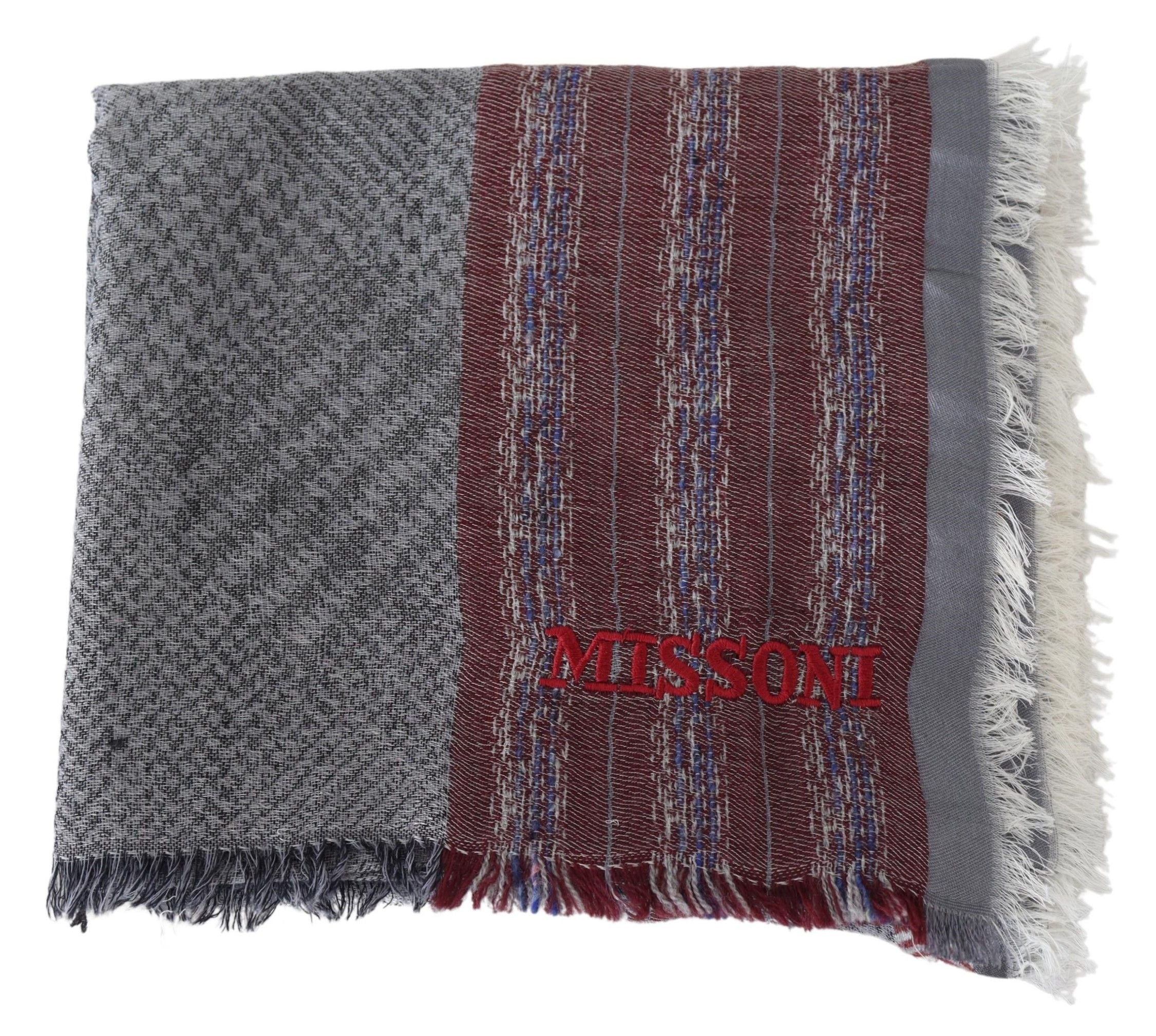 Missoni Écharpe élégante en laine à rayures avec logo