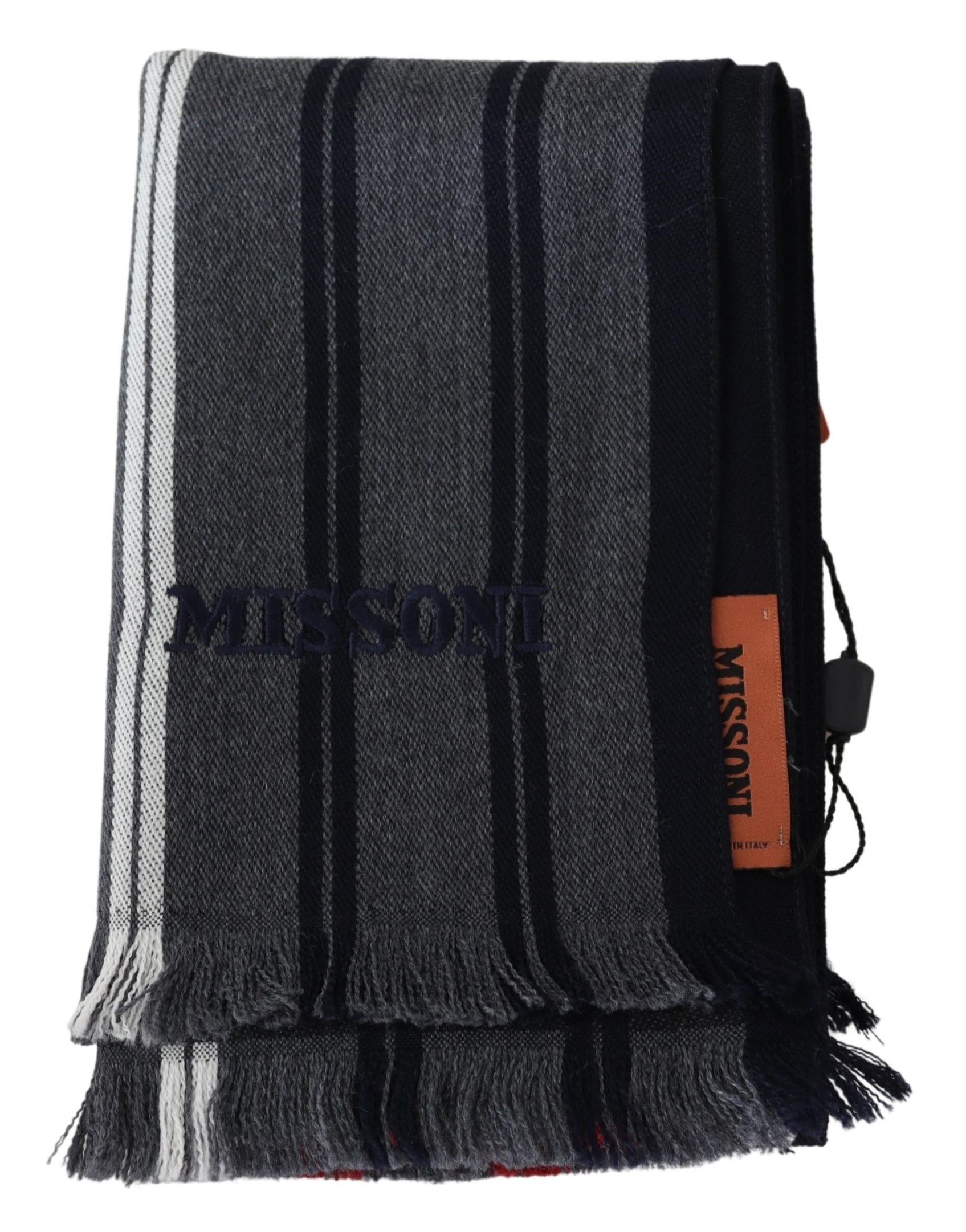 Missoni Écharpe élégante en laine multicolore avec logo brodé