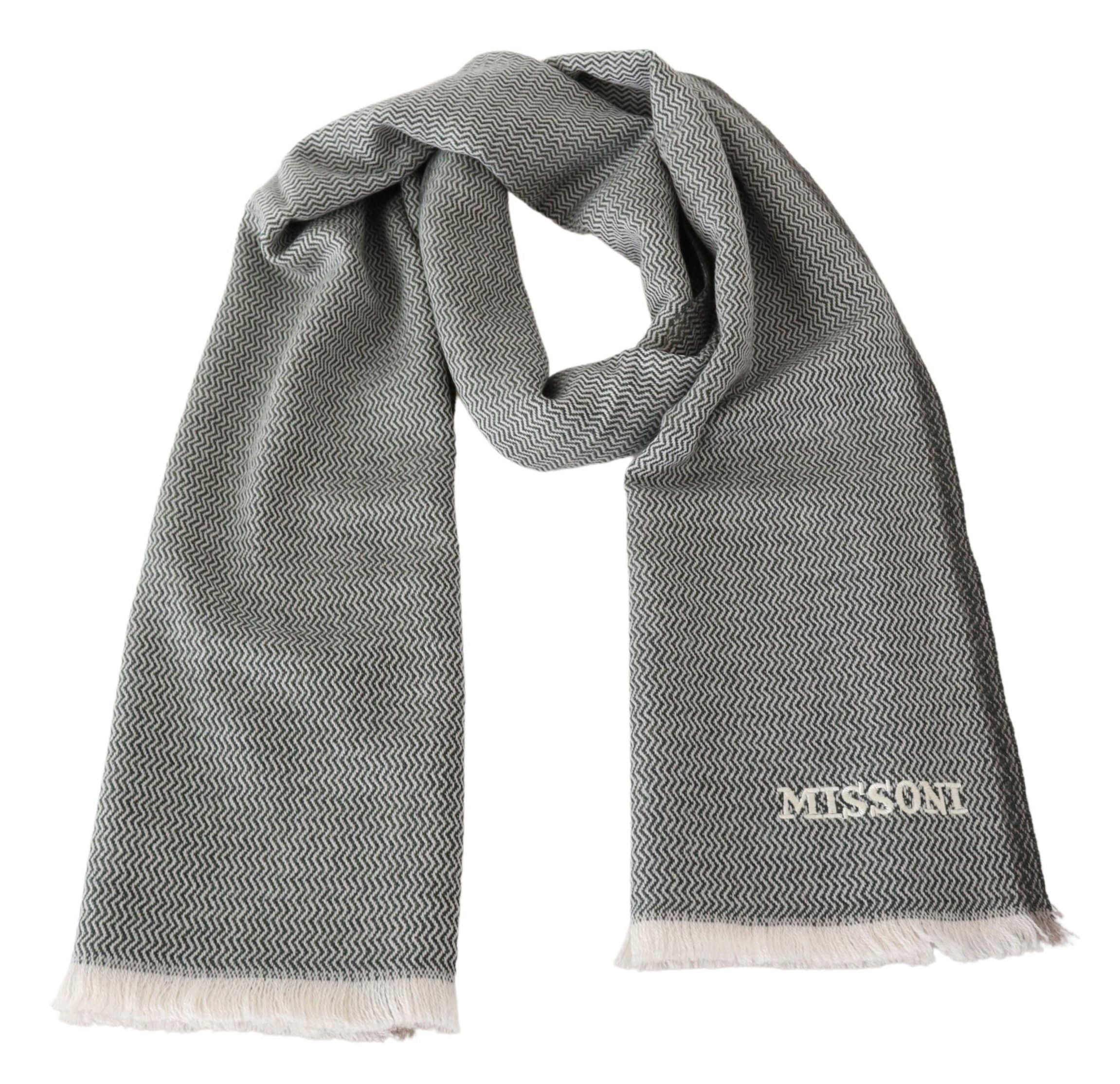 Écharpe en cachemire peluche zigzag Missoni en gris