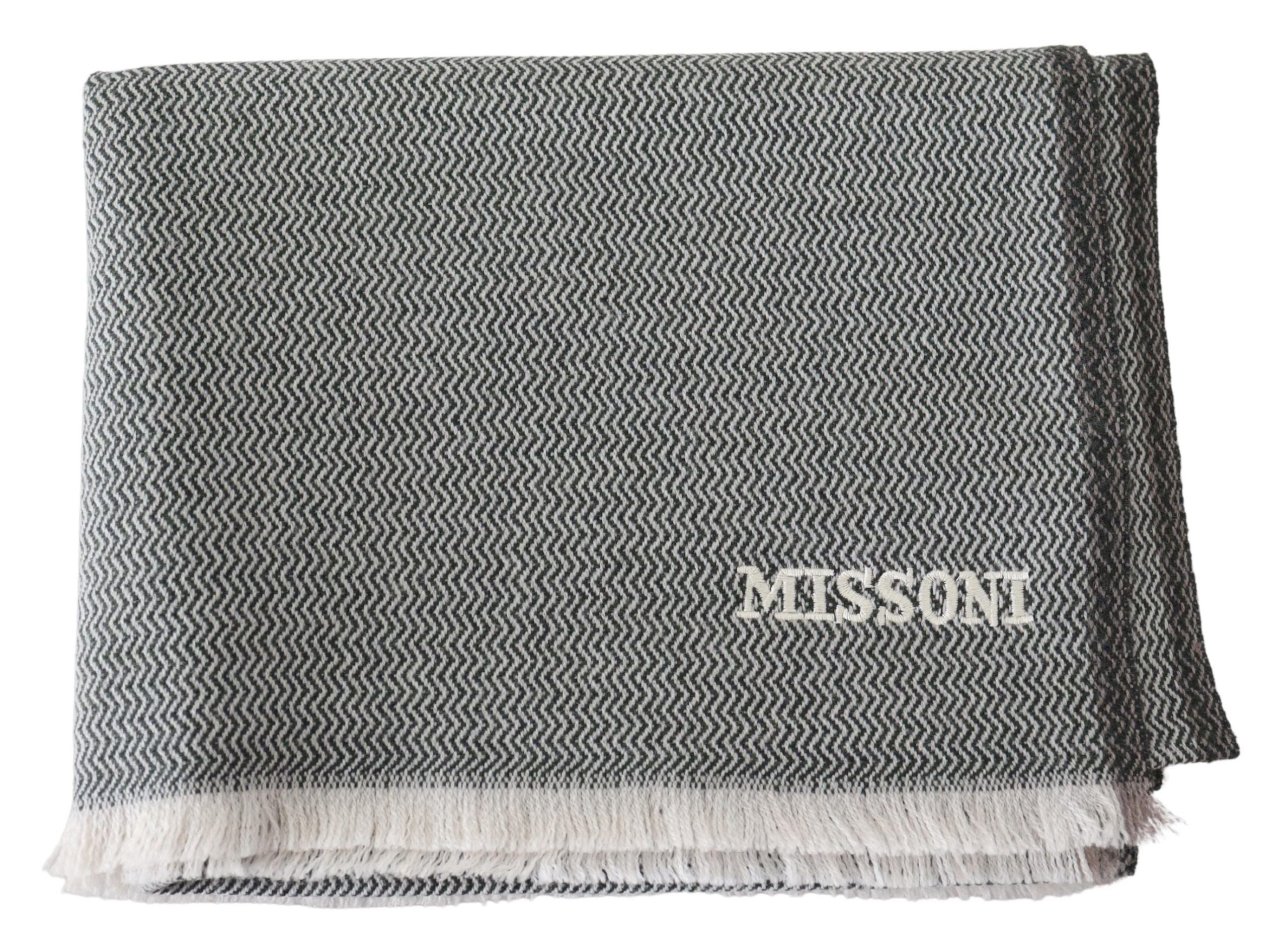 Écharpe en cachemire peluche zigzag Missoni en gris